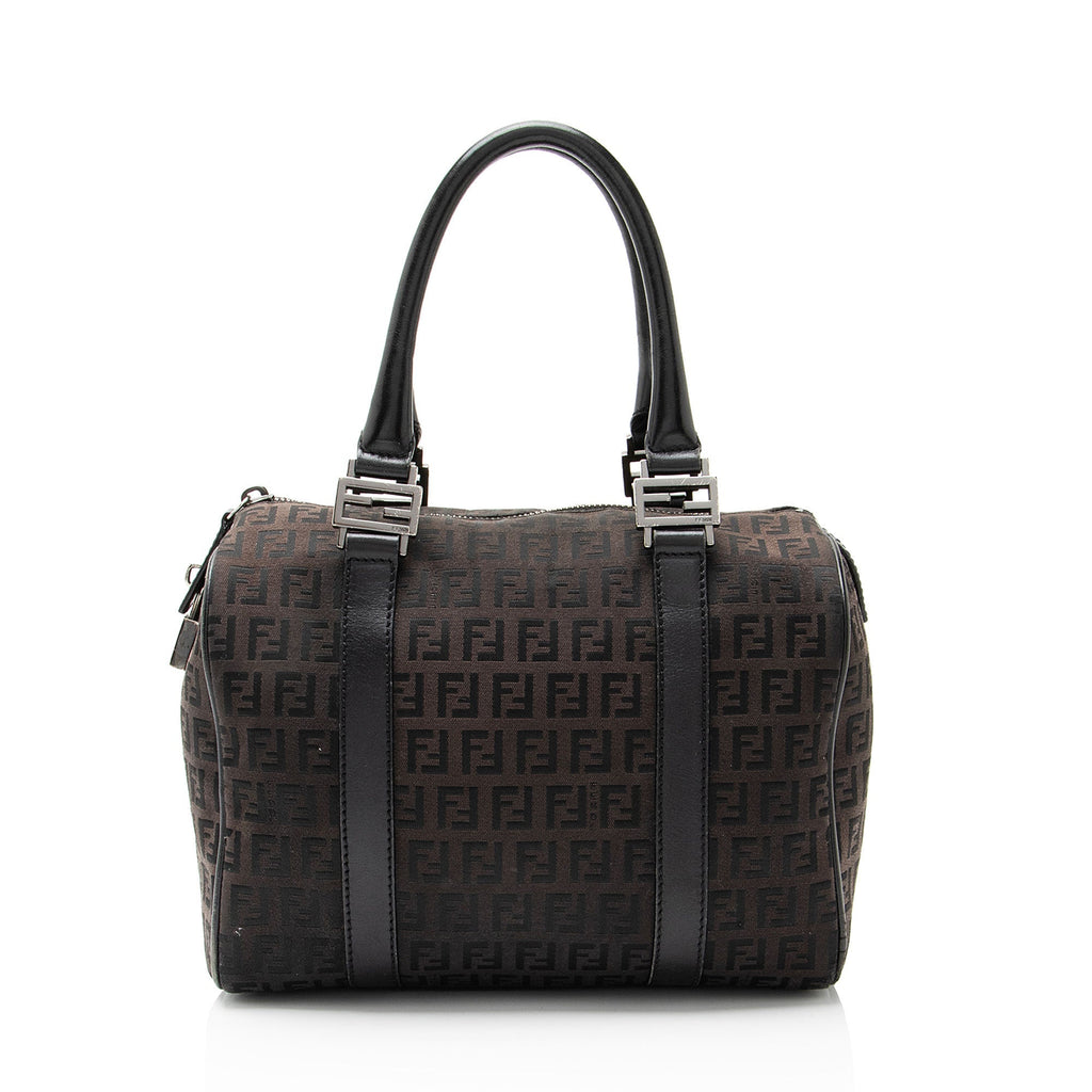 Fendi Zucchino Canvas Forever Small Boston Bag