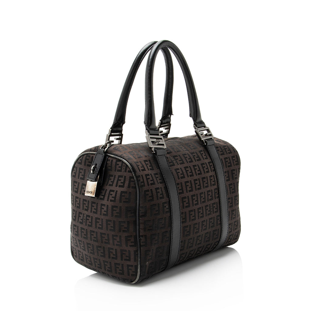 Fendi Zucchino Canvas Forever Small Boston Bag