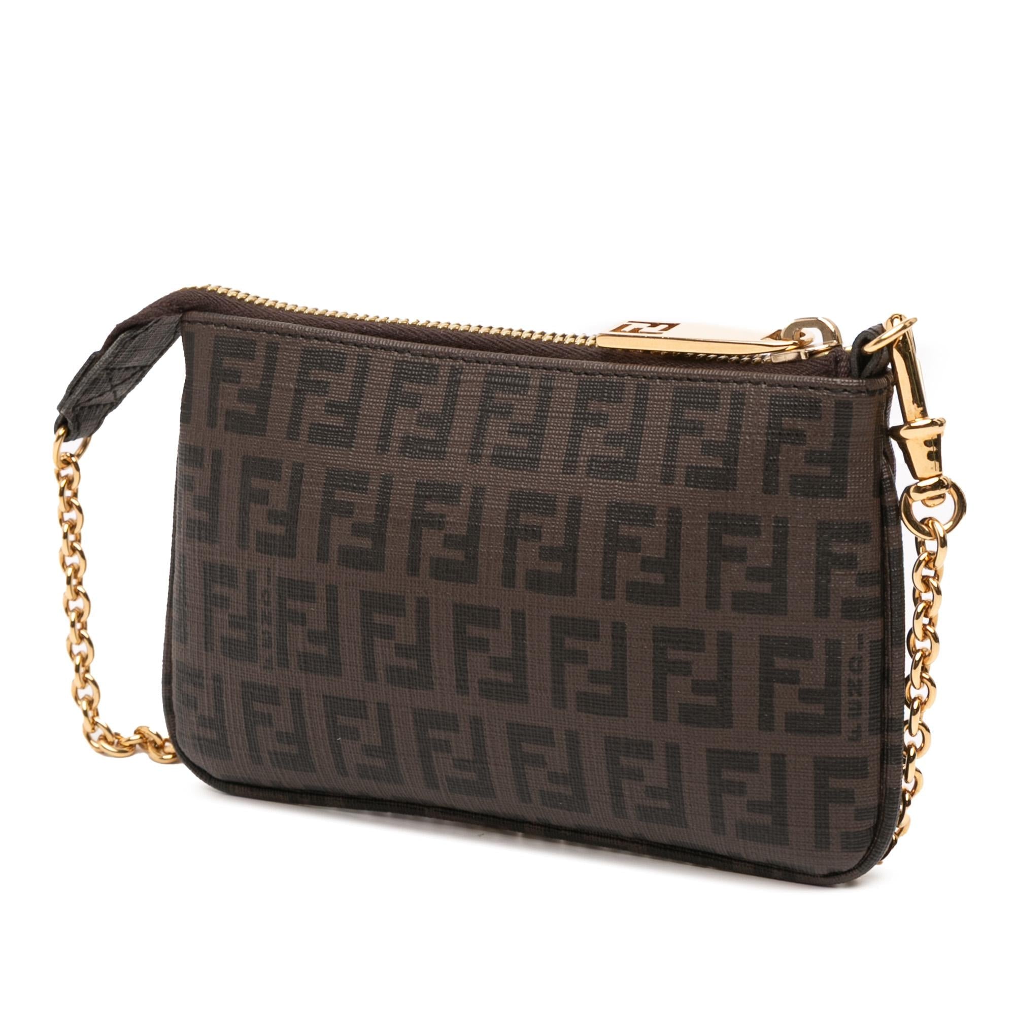 Fendi Zucchino Spalmati Chain Pochette