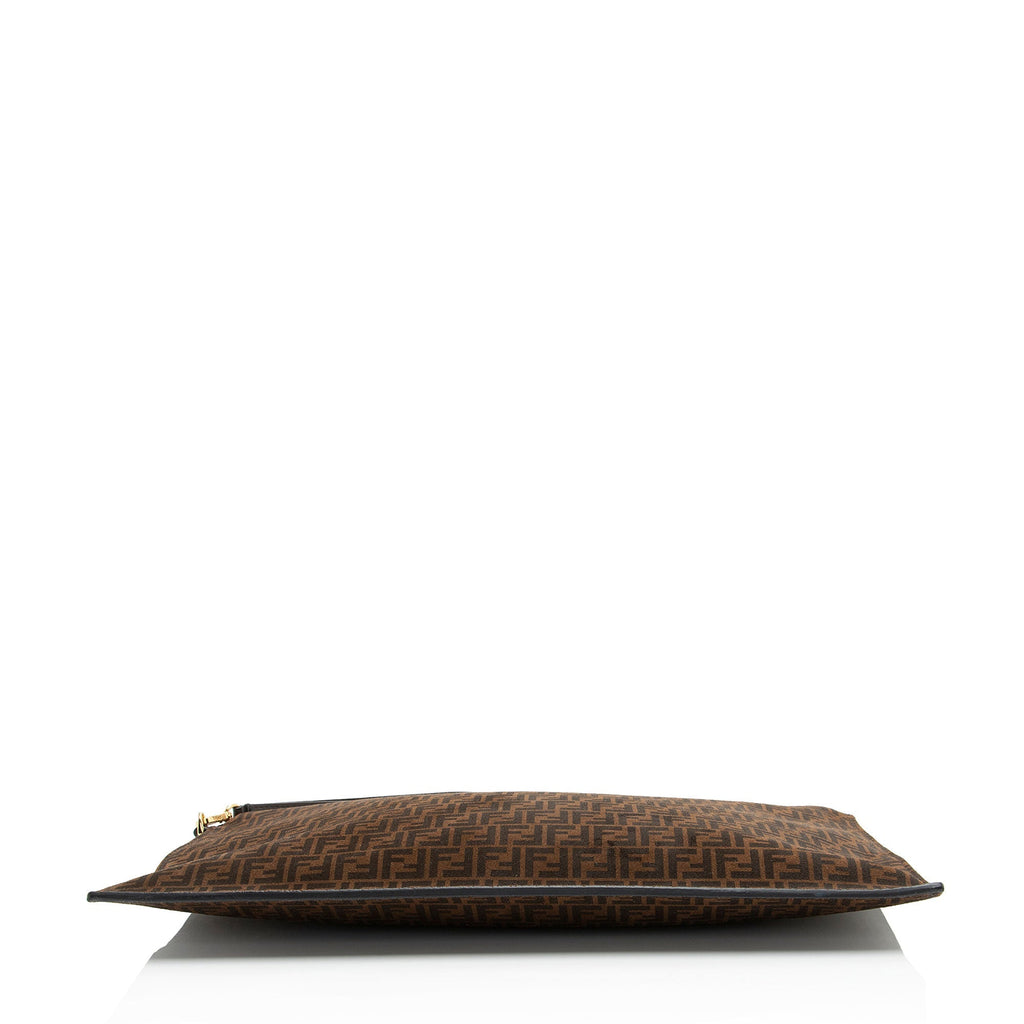 Fendi Zucchino Suede Large Flat Pouch