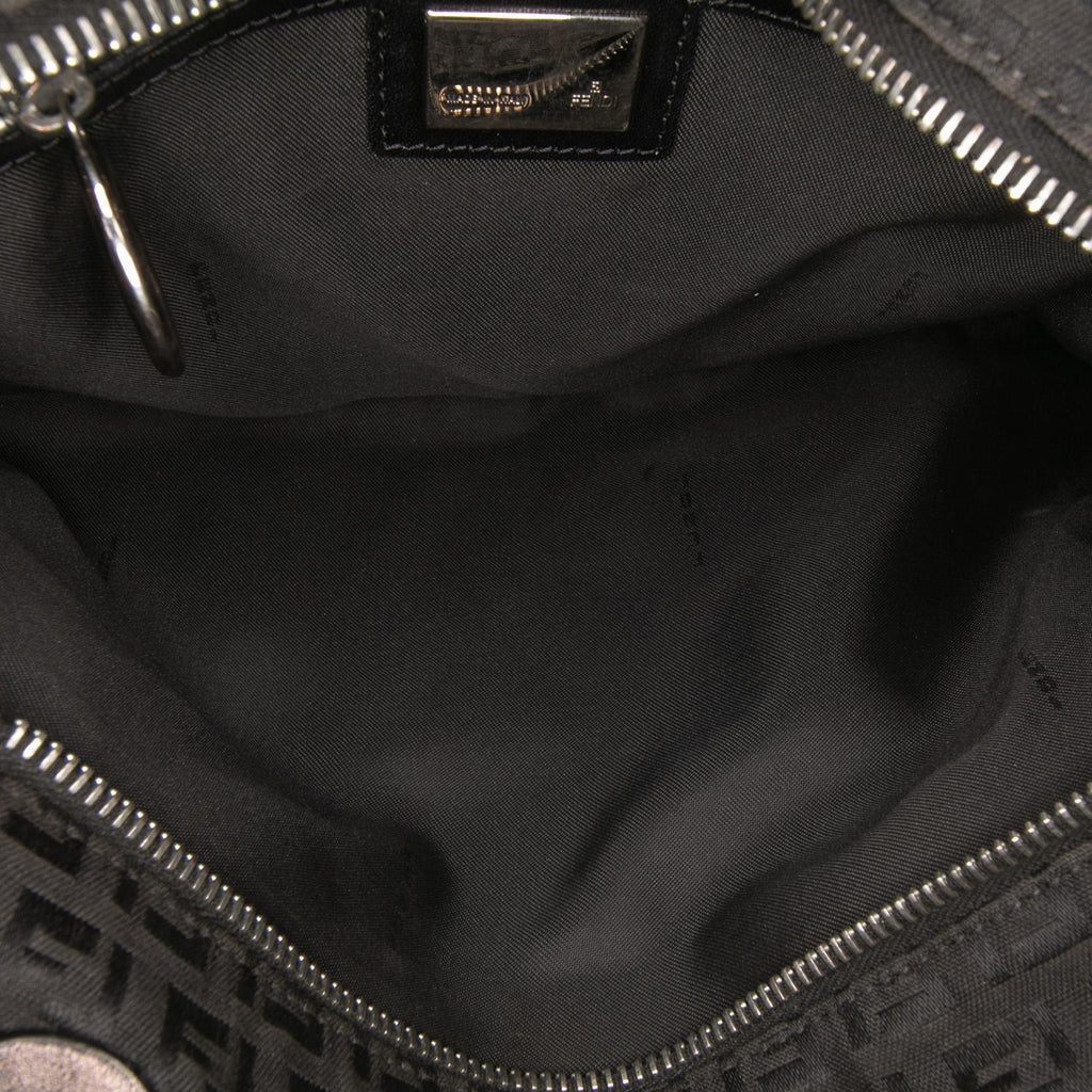 Fendi Zucchino Zebra Print Canvas Diavolo Trapezio Handbag