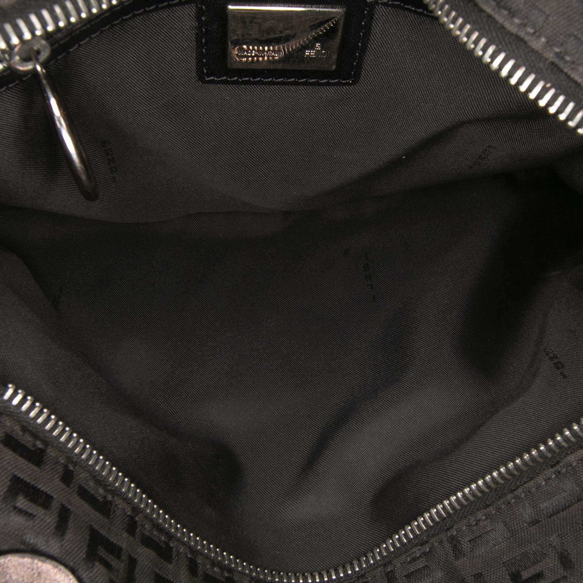 Fendi Zucchino Zebra Print Canvas Diavolo Trapezio Handbag