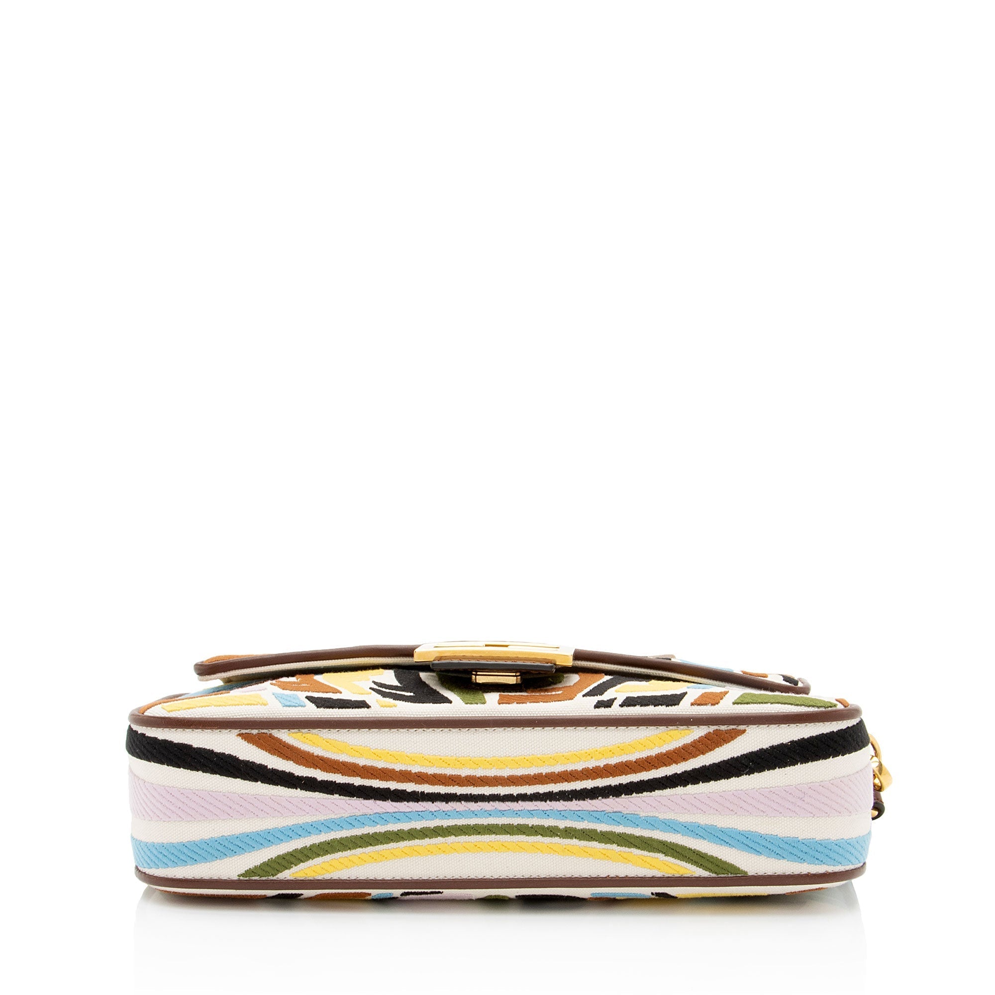 Fendi x Sara Coleman Canvas Fish Eye Medium Baguette Shoulder Bag