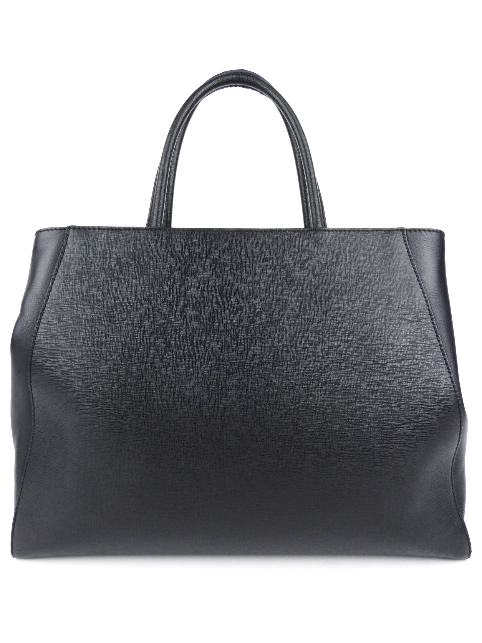 Fendi Black Leather 2Jours Two Way Tote Bag