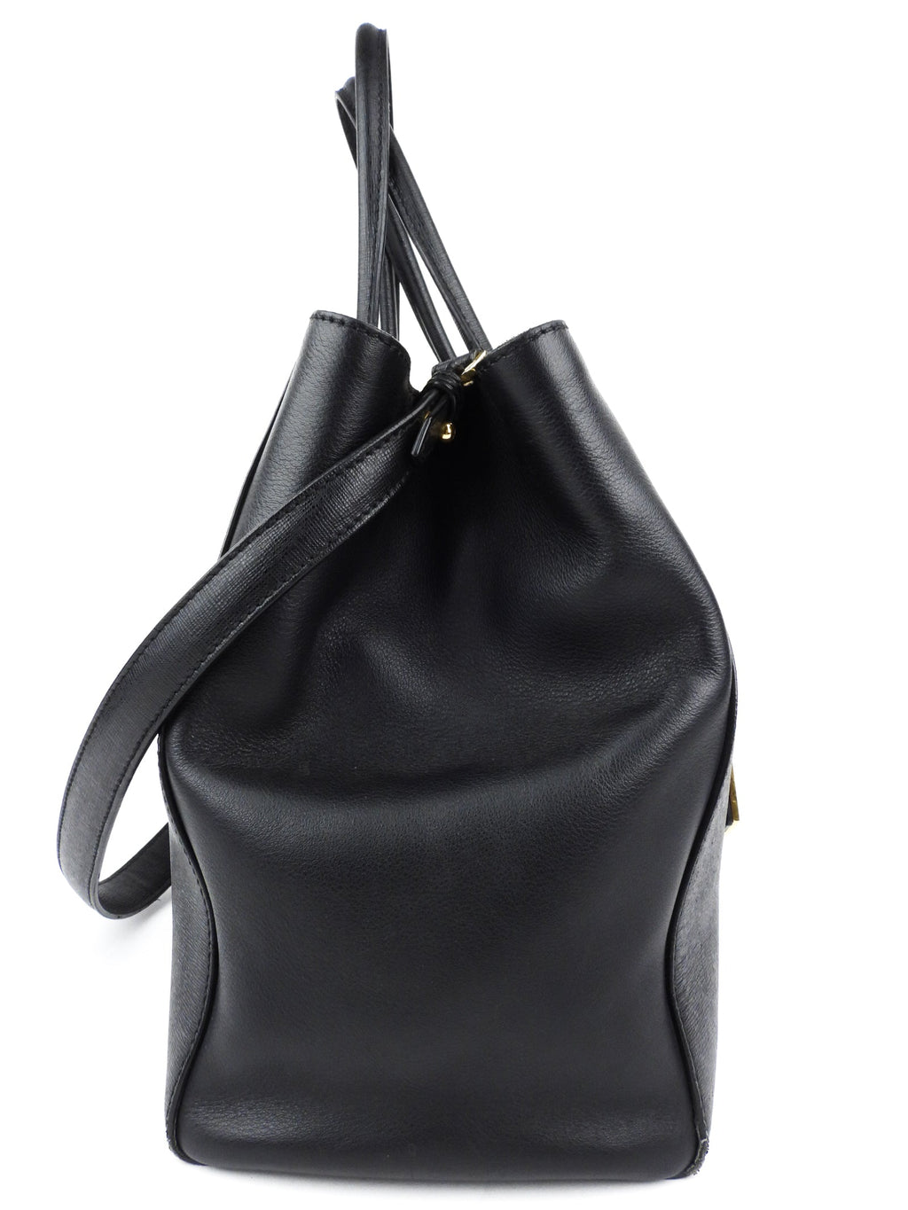 Fendi Black Leather 2Jours Two Way Tote Bag