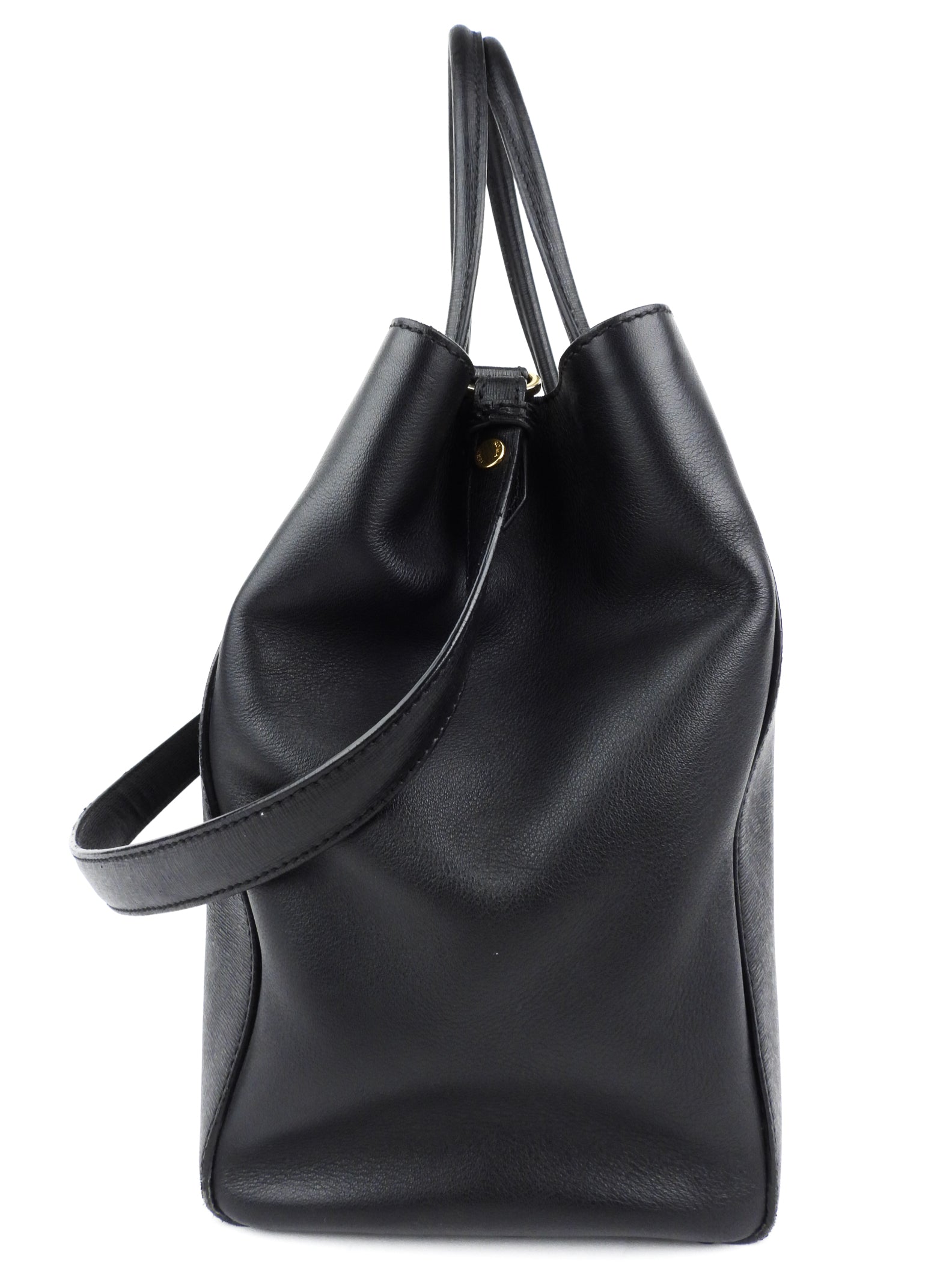 Fendi Black Leather 2Jours Two Way Tote Bag