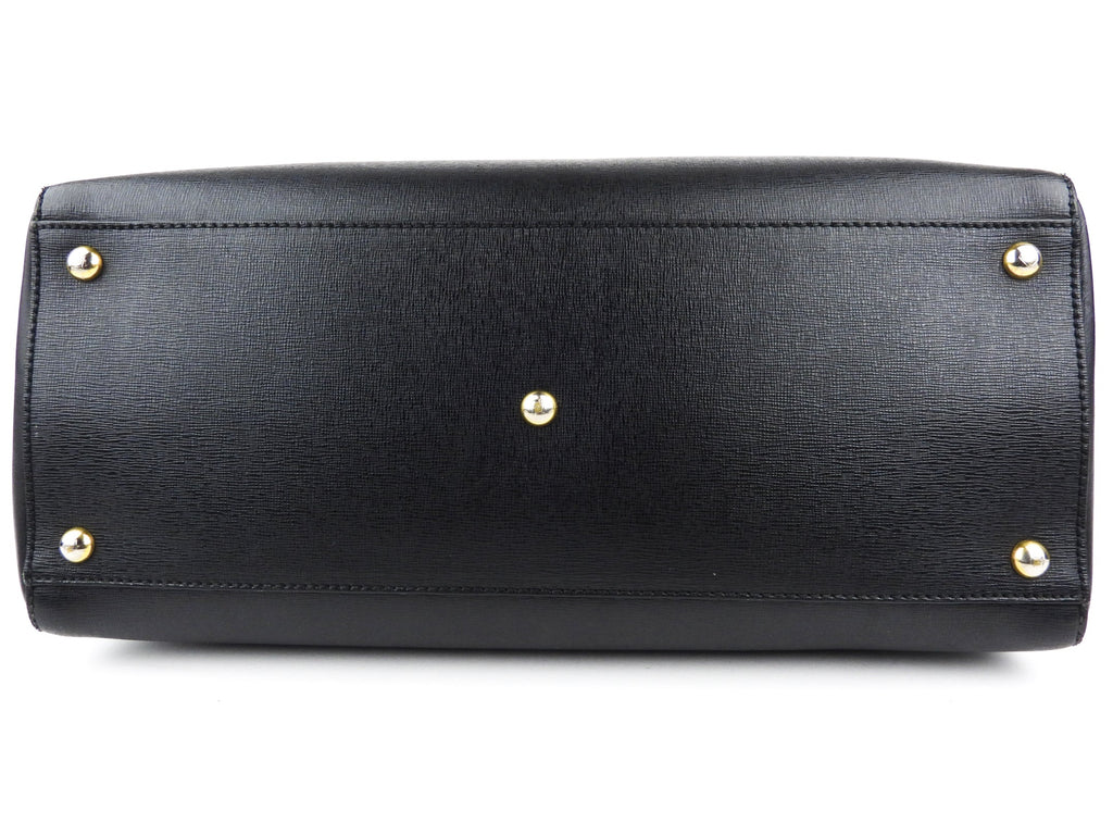 Fendi Black Leather 2Jours Two Way Tote Bag