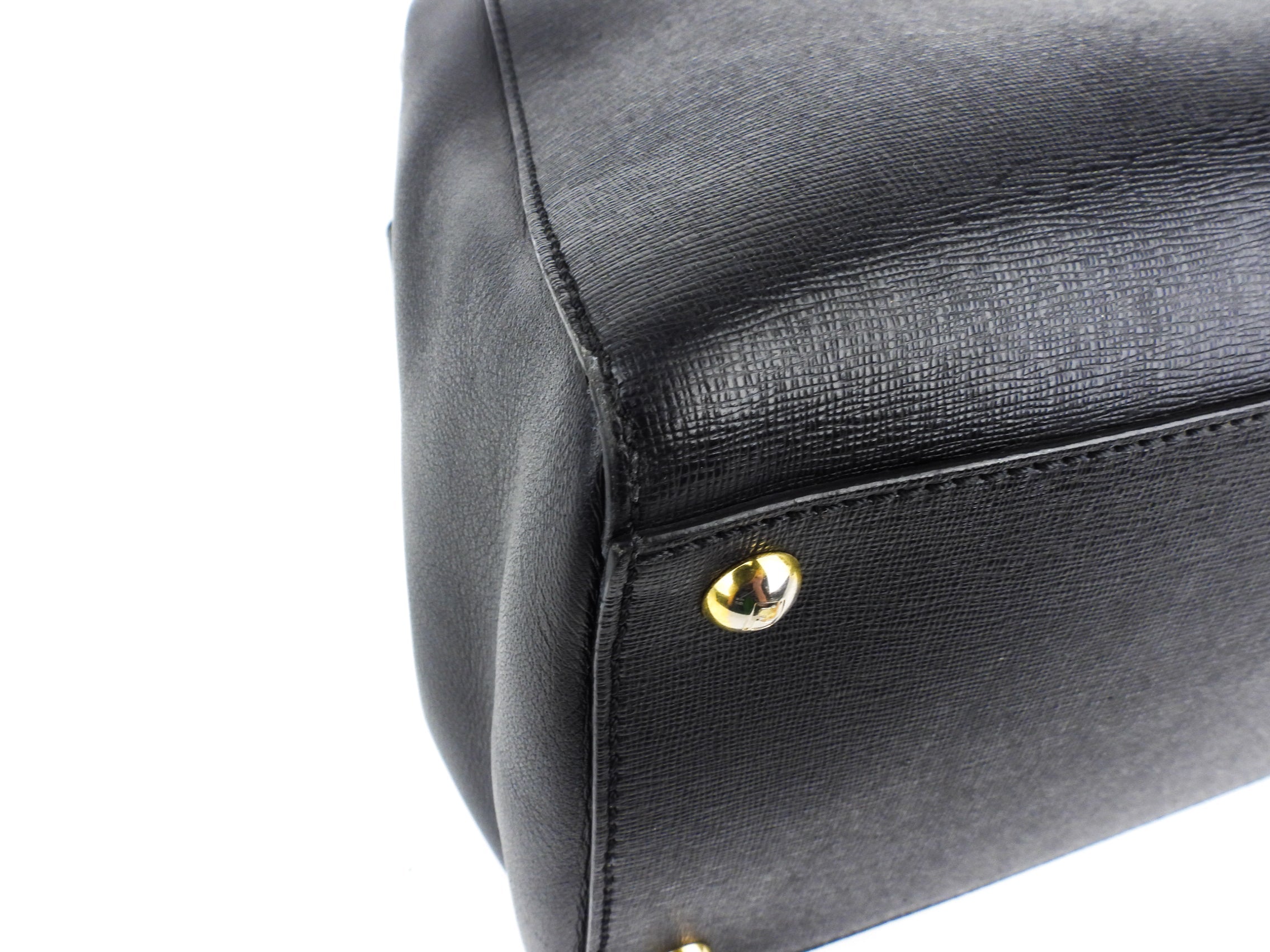 Fendi Black Leather 2Jours Two Way Tote Bag