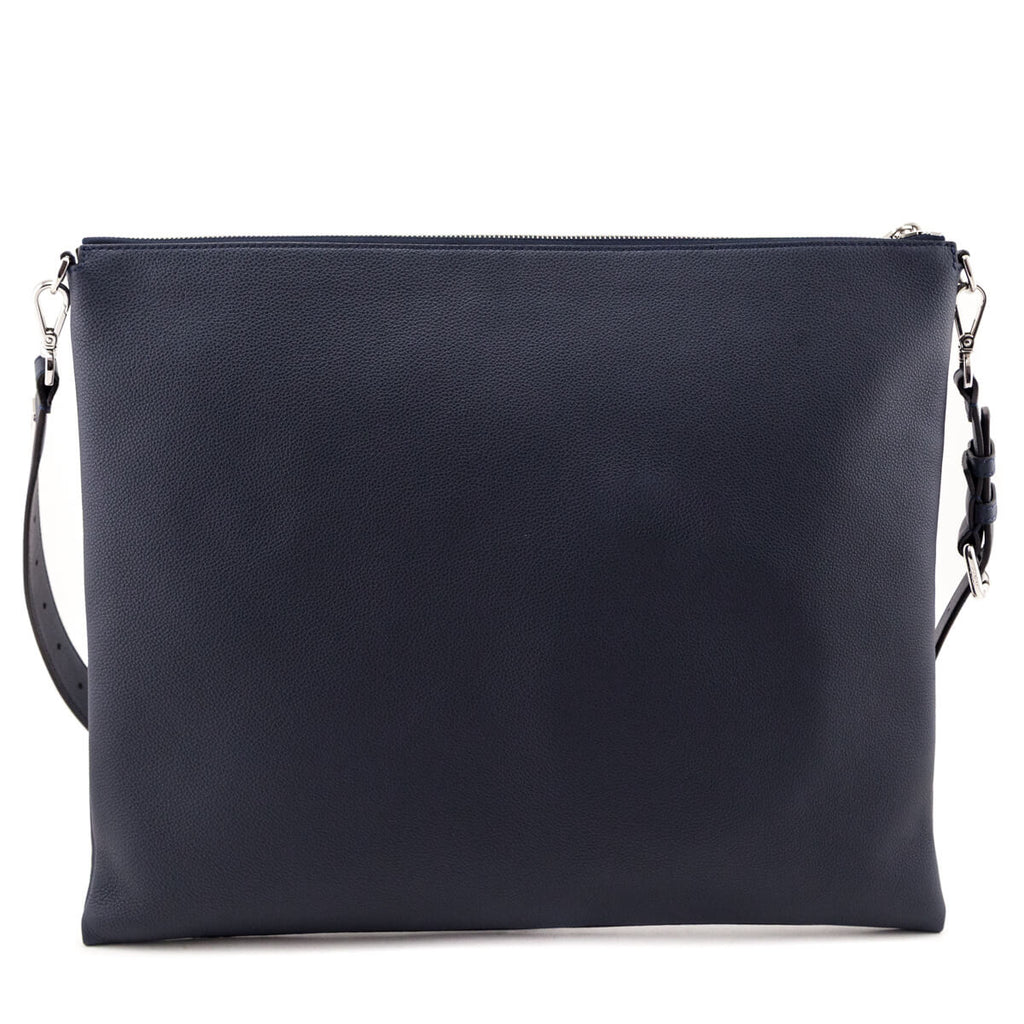 Fendi Dark Blue Vitello Cher Logo Embossed After Messenger Bag