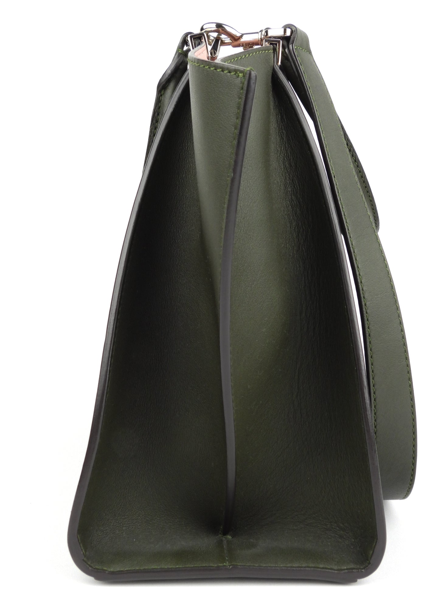 Fendi Dark Green Leather 3Jours Two Way Tote Bag
