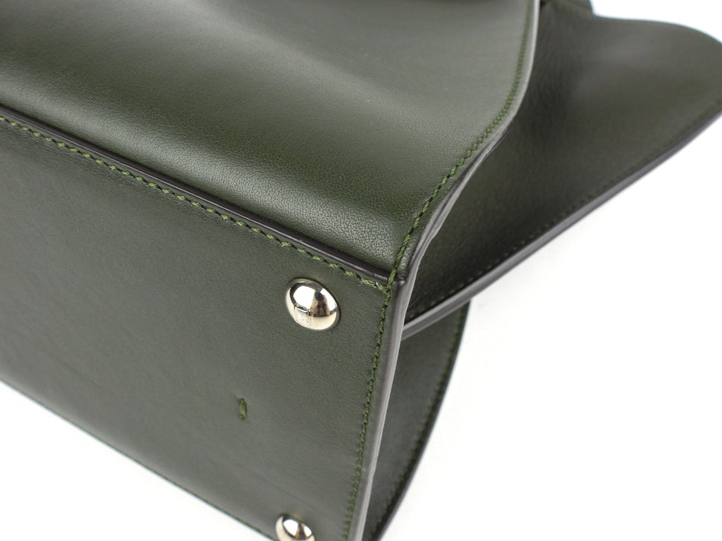 Fendi Dark Green Leather 3Jours Two Way Tote Bag