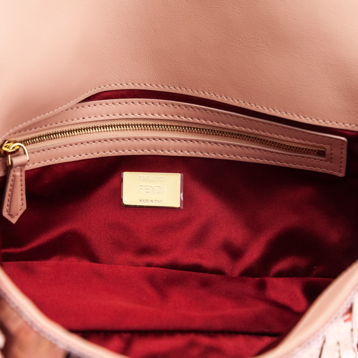 Fendi Pink Sequin Paillettes Vitello Grace Re-Edition Baguette