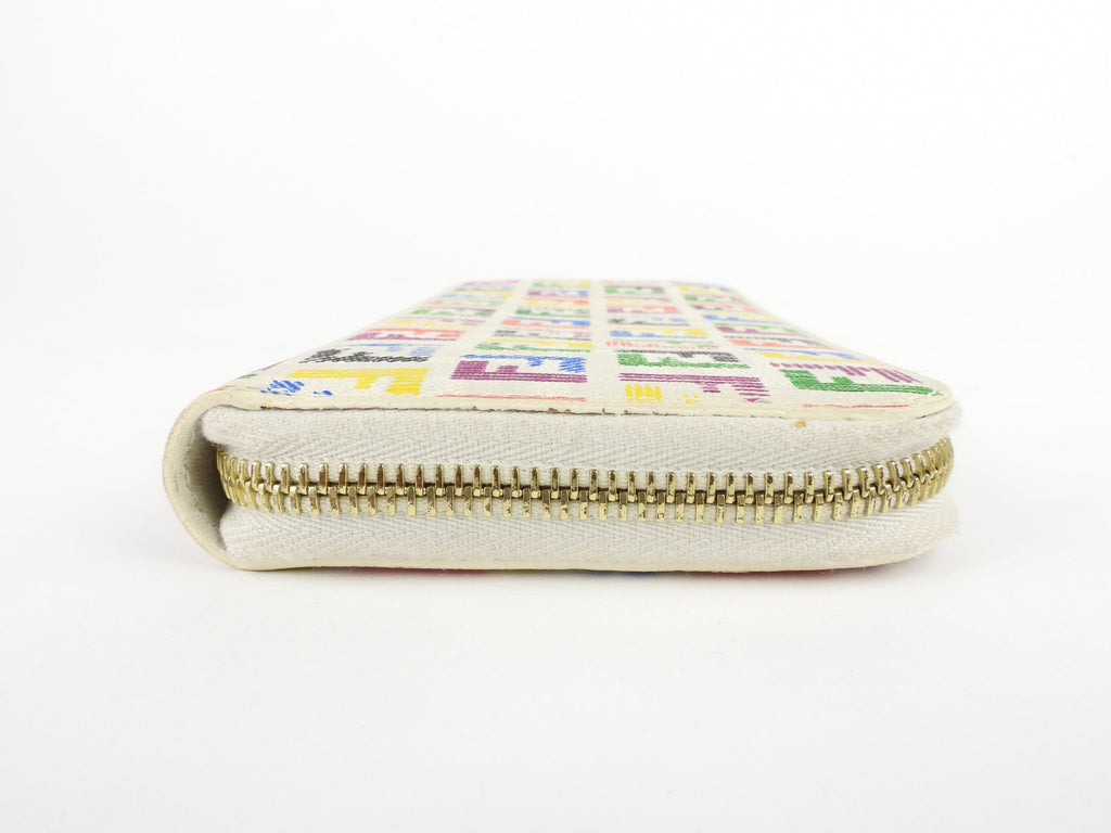 Fendi Rainbow Zucca FF Monogram Zip Wallet