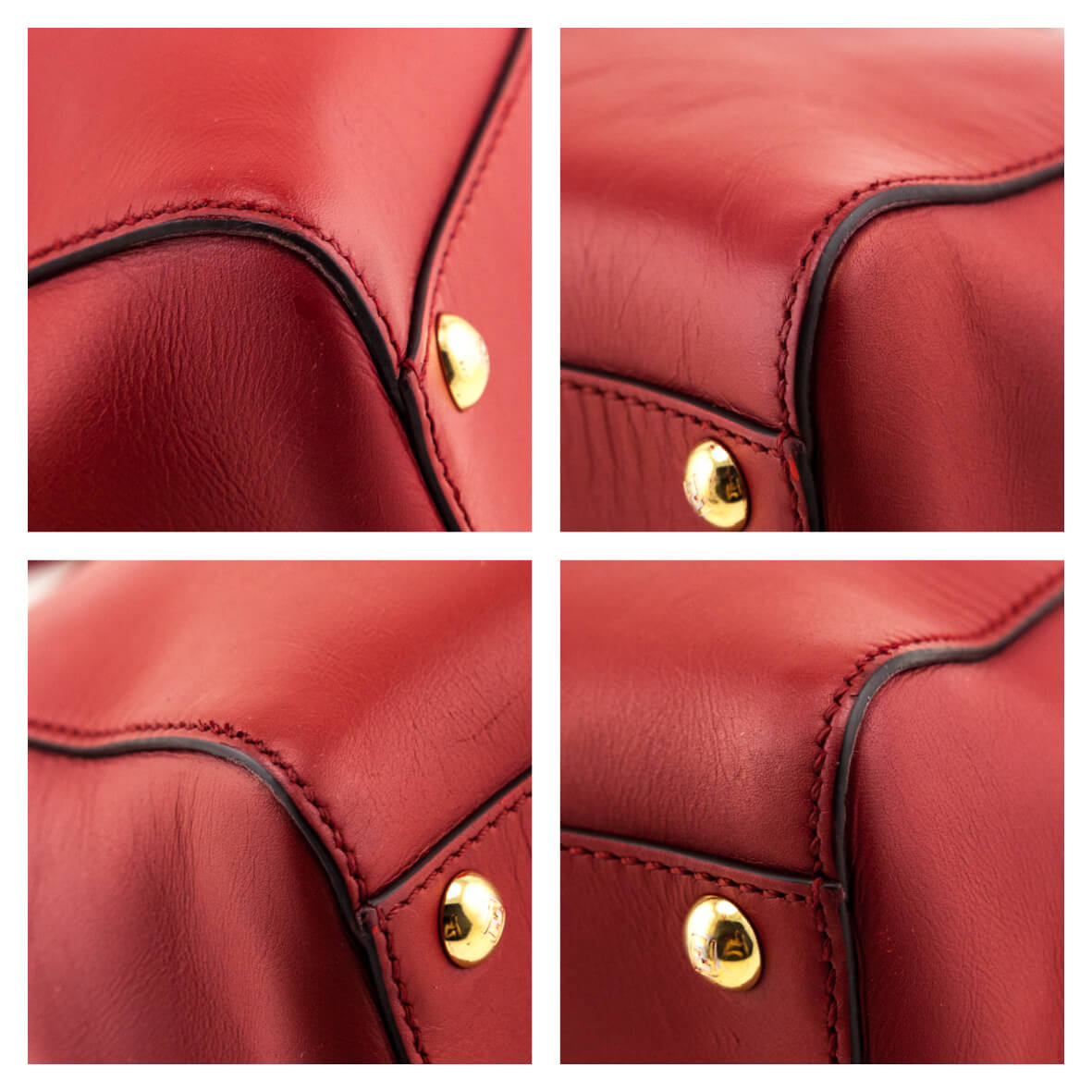 Fendi Red Nappa Medium Peekaboo Bag