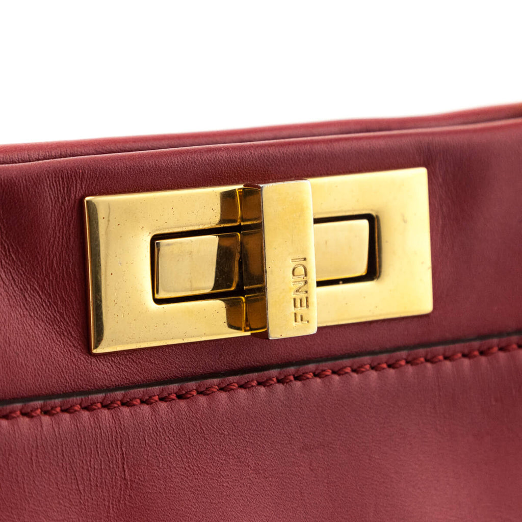 Fendi Red Nappa Medium Peekaboo Bag