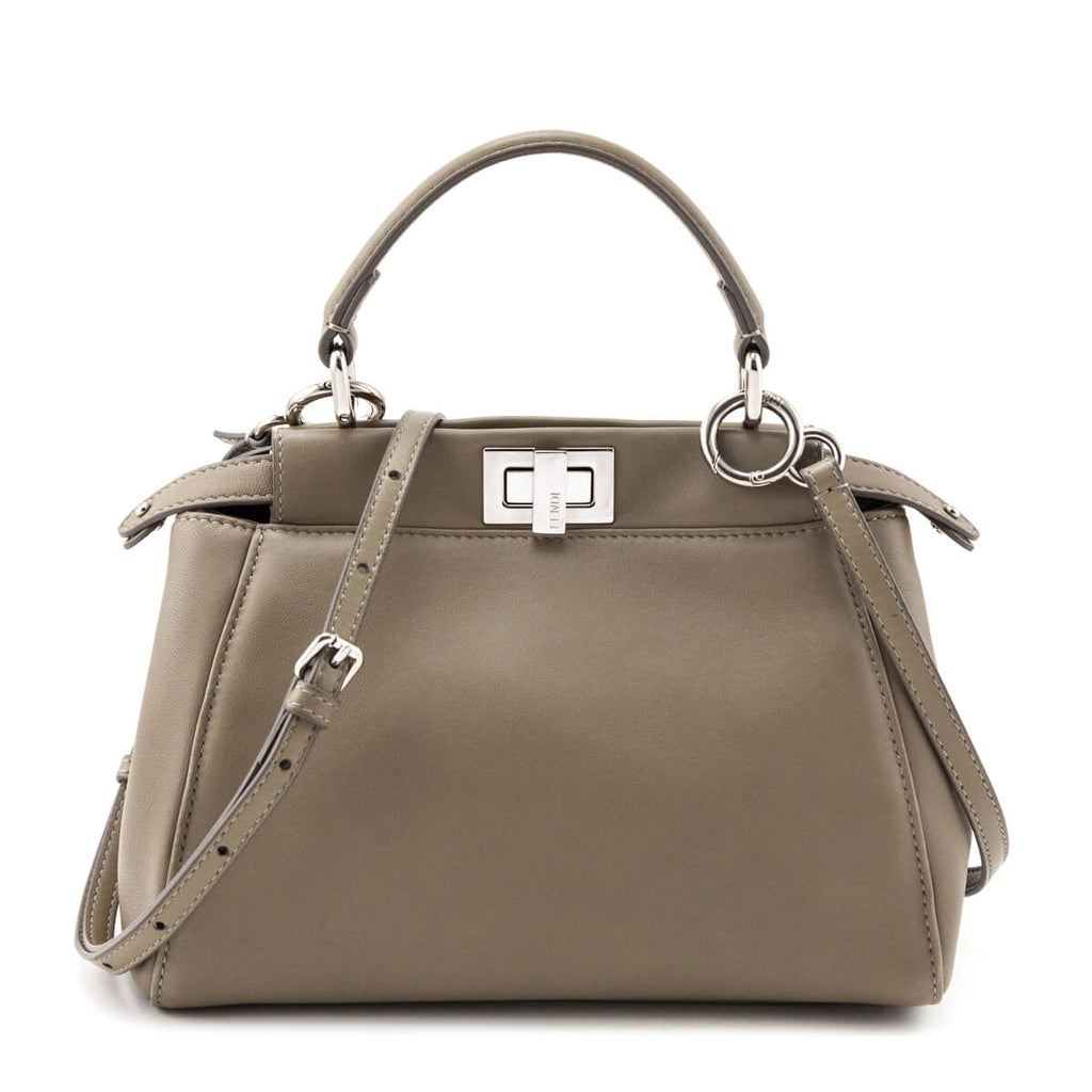 Fendi Tortora Nappa Mini Peekaboo Iconic Satchel