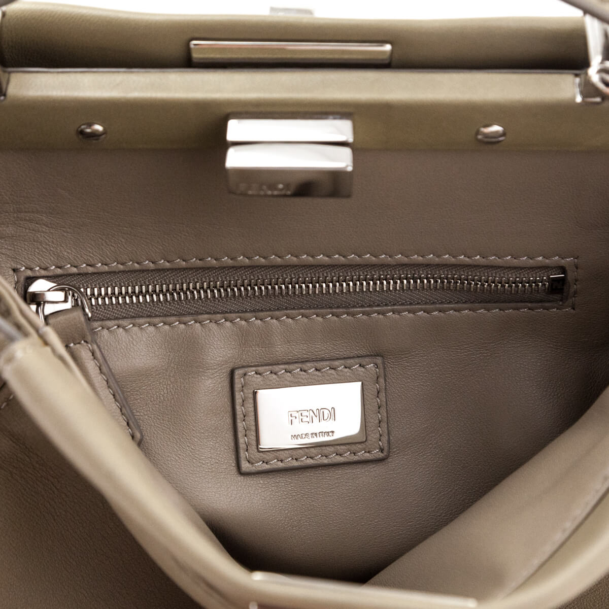 Fendi Tortora Nappa Mini Peekaboo Iconic Satchel