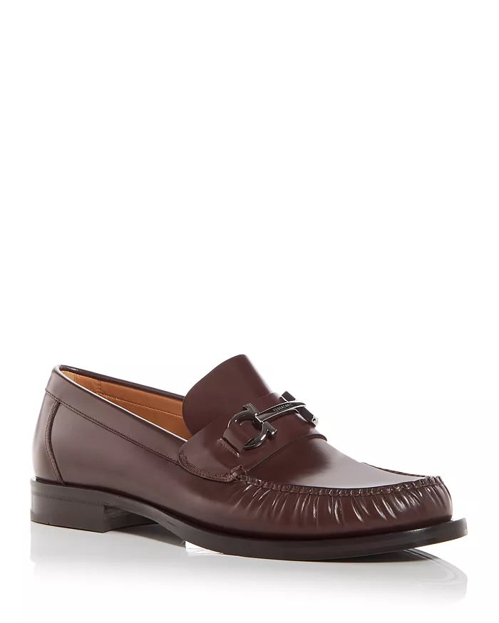 FERRAGAMO FORT FORT ROYALE GANCINI CALFSKIN LEATHER LOAFERS