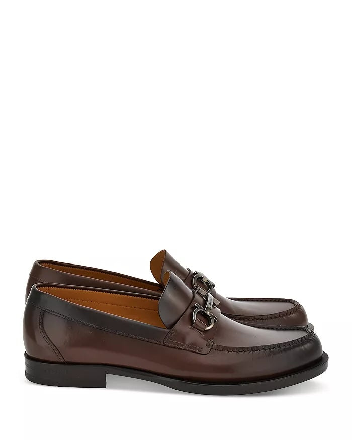 FERRAGAMO FORT FORT ROYALE GANCINI CALFSKIN LEATHER LOAFERS