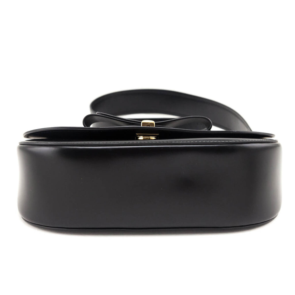 Ferragamo Black Calfskin Anna Shoulder Bag