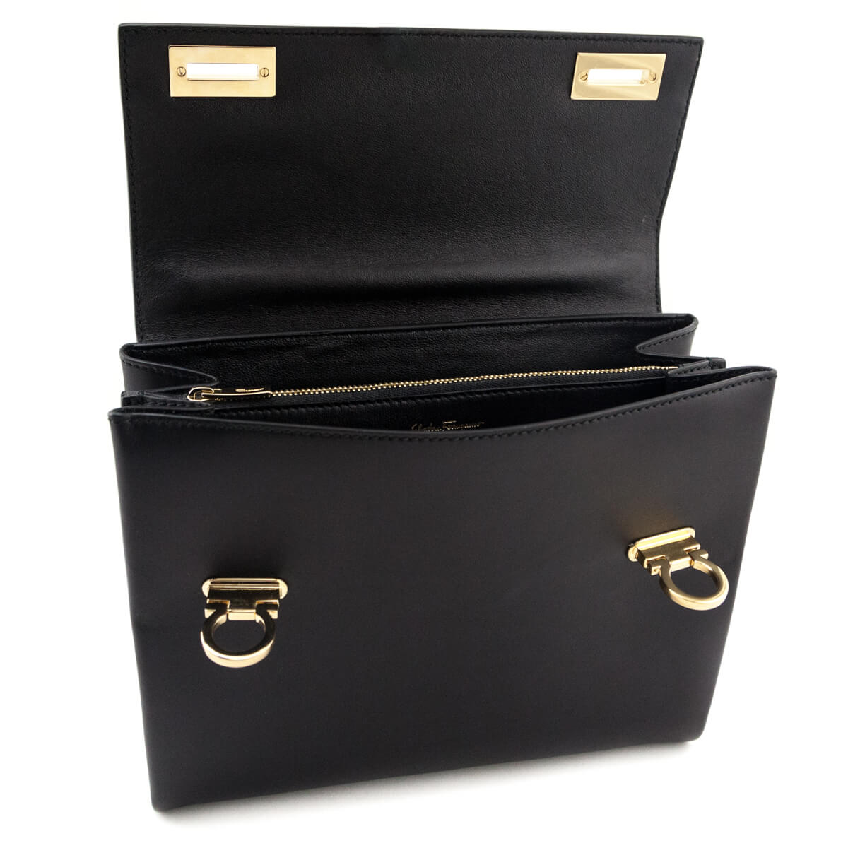 Ferragamo Leopard Print Calf Hair Mya Flip Lock Bag