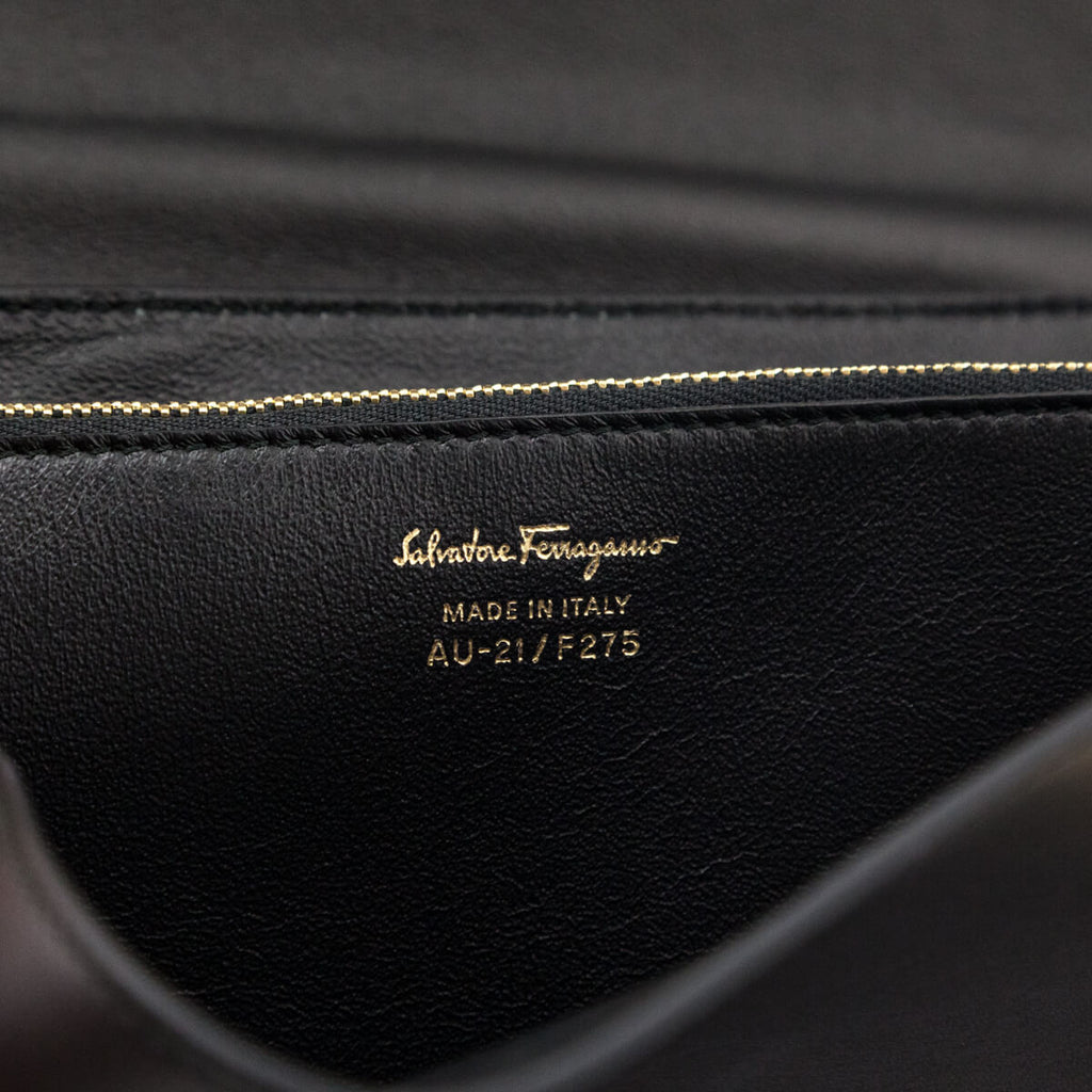 Ferragamo Leopard Print Calf Hair Mya Flip Lock Bag