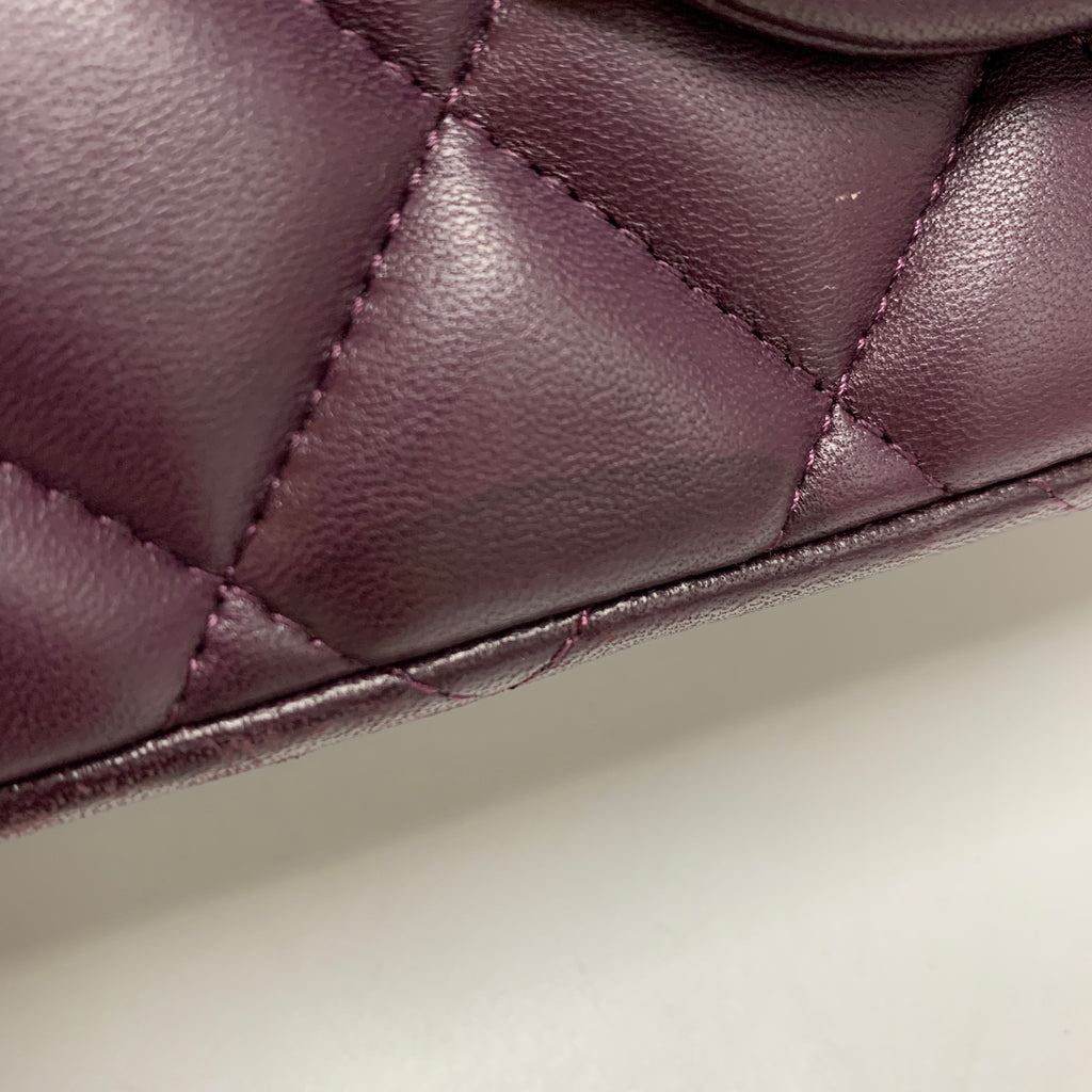 Chanel Maxi Double Flap Bag Lambskin Burgundy