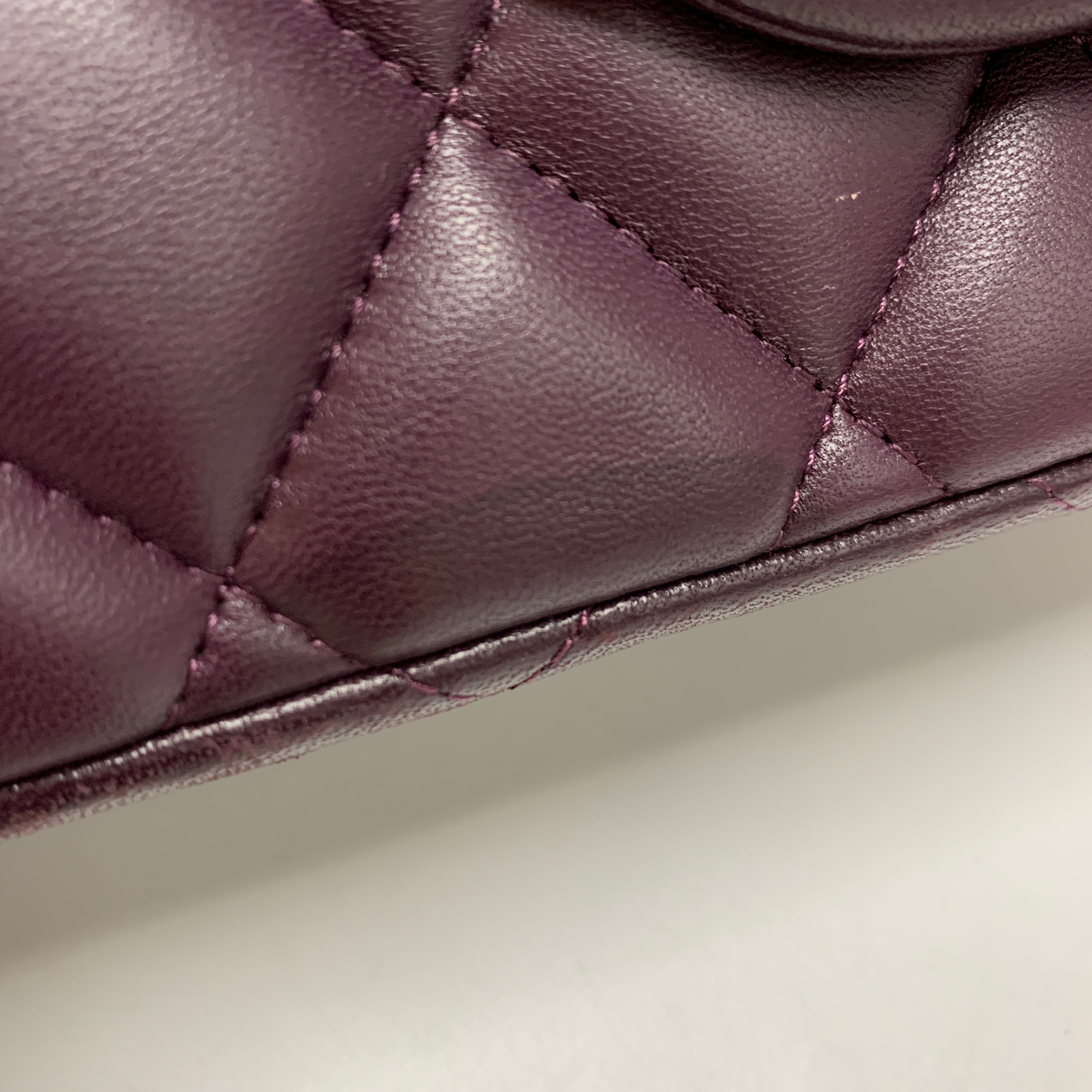 Chanel Maxi Double Flap Bag Lambskin Burgundy