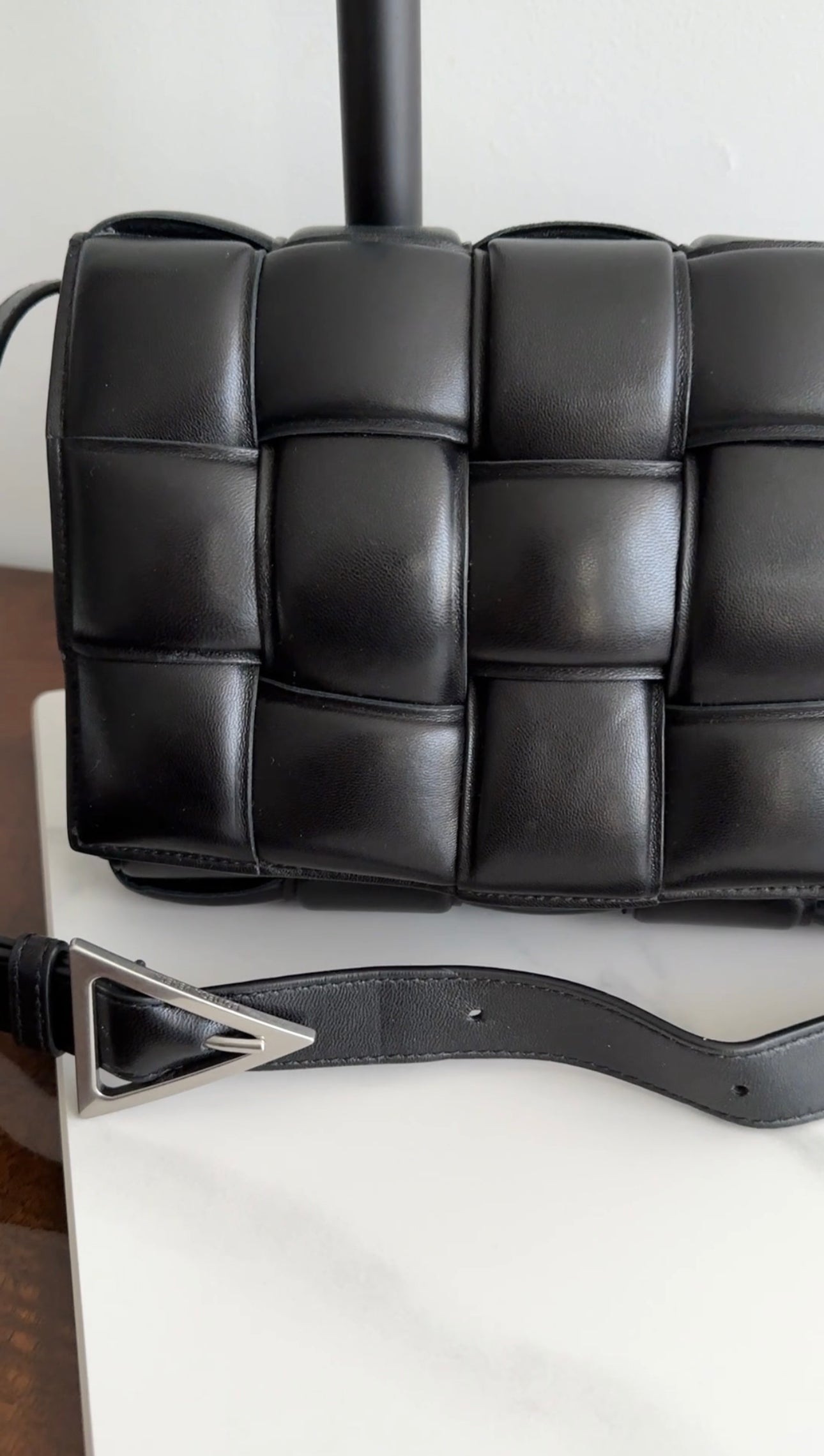 Bottega Veneta Black Padded Casette Crossbody Bag