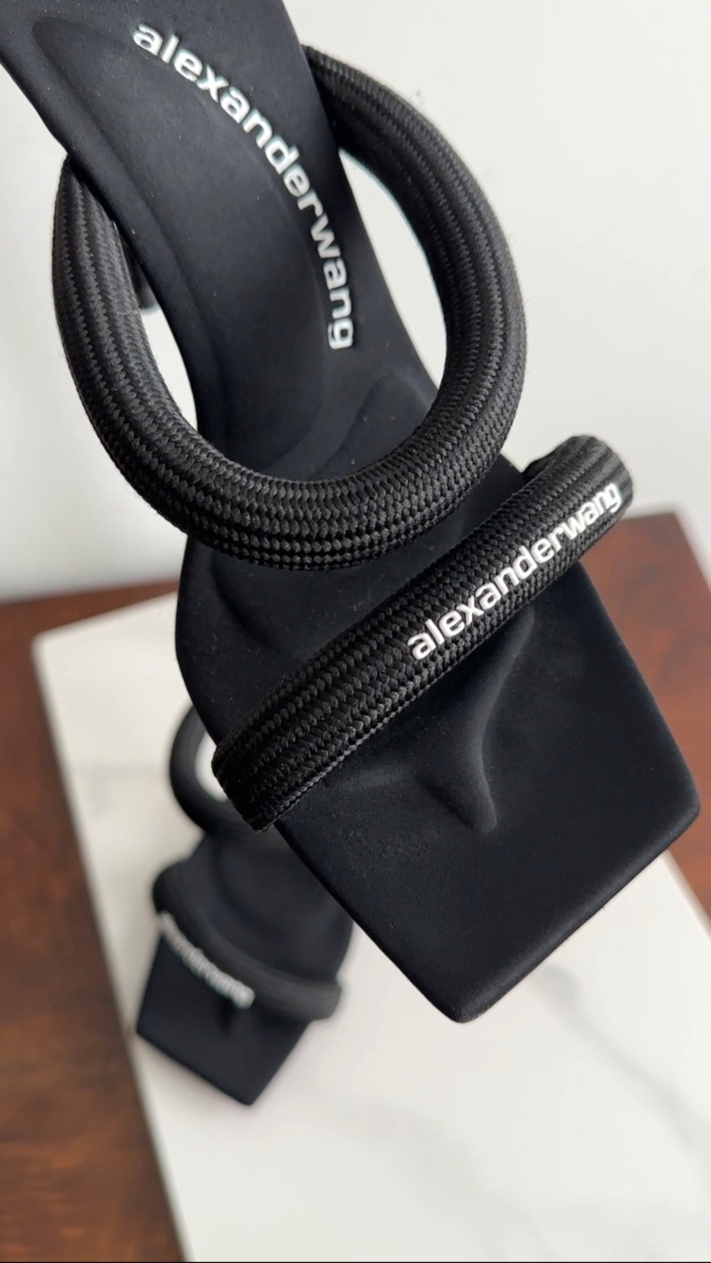 Alexander Wang Black Nylon Rope Julie Sandals - 39