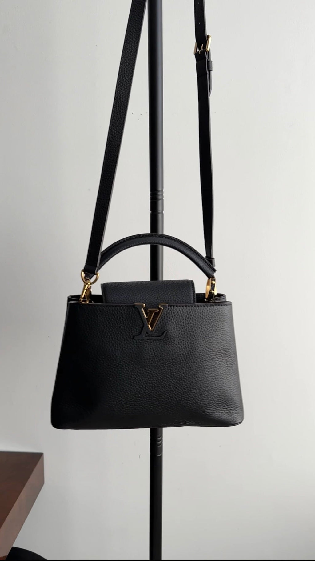 Louis Vuitton Black Taurillon Leather Capucines BB Crossbody Bag