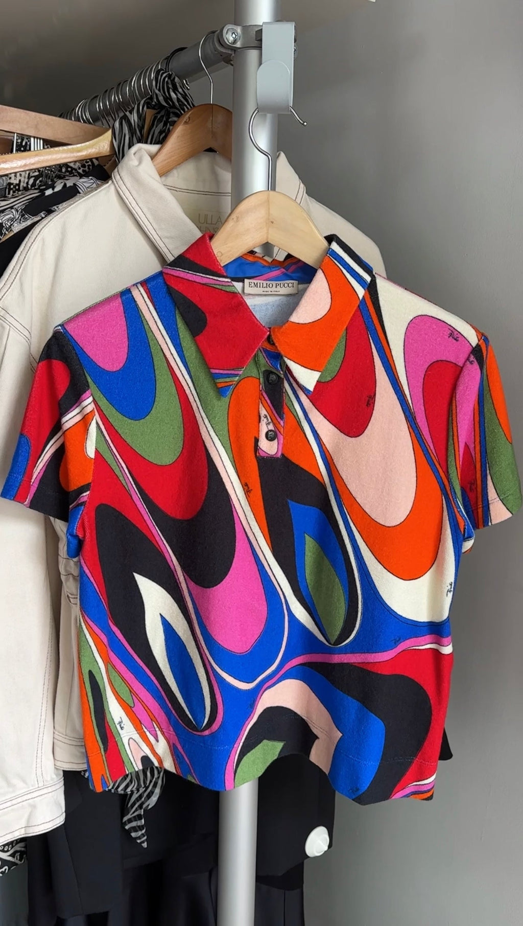 Pucci Multicolour Terry Short Sleeve Polo shirt - IT44 / USA 8