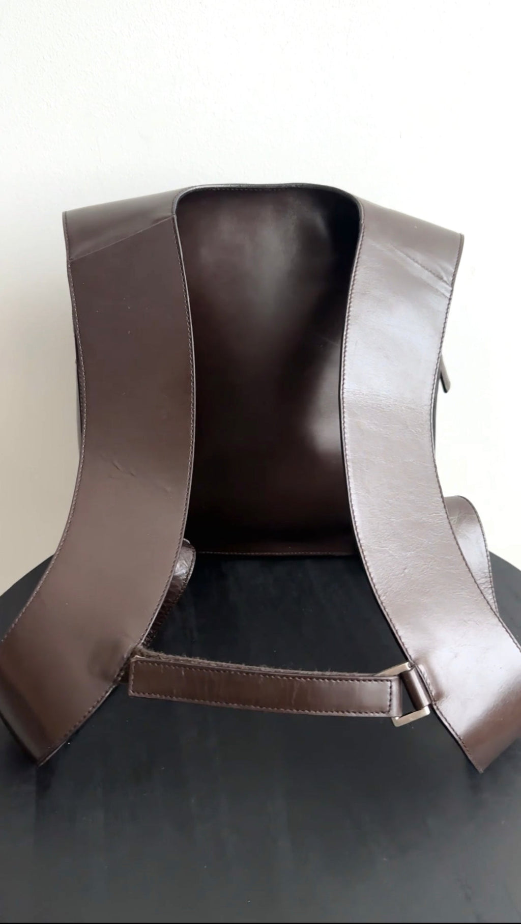Prada Vintage Archive SS 1999 Brown Leather Chest Rig Backpack Bag