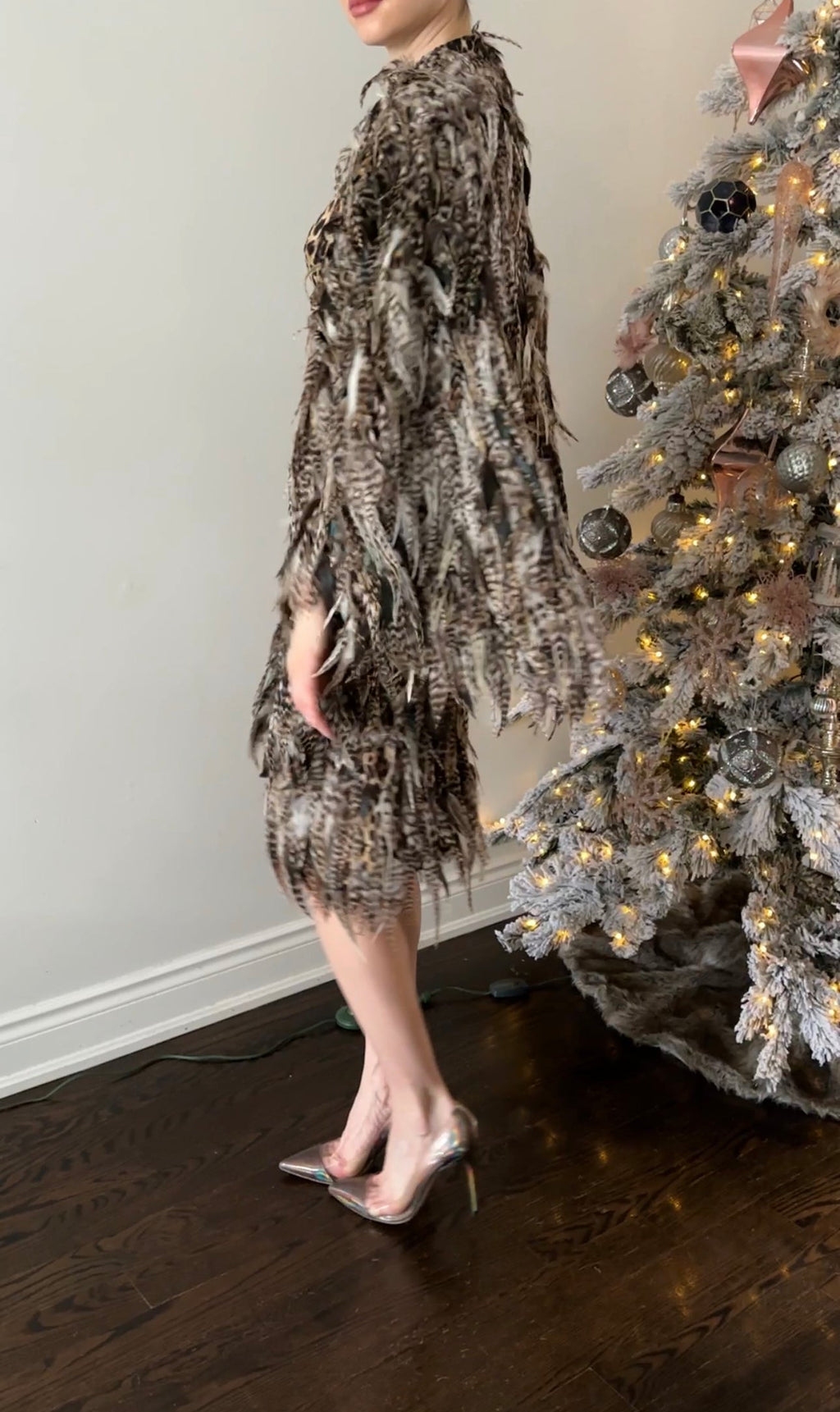 Giambattista Valli Haute Couture Fall 2011 Leopard and Feather Dress and Cape