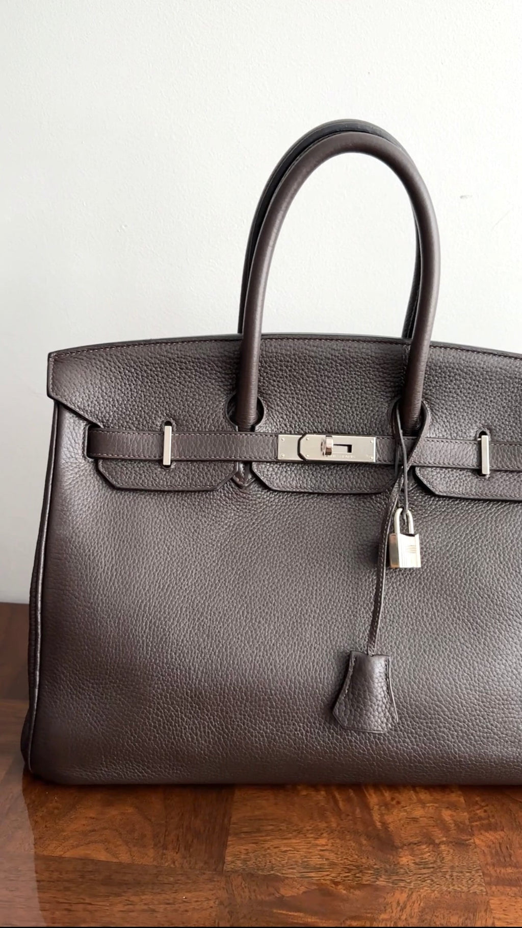 Hermes Birkin 35 Ebene Clemence PHW Bag