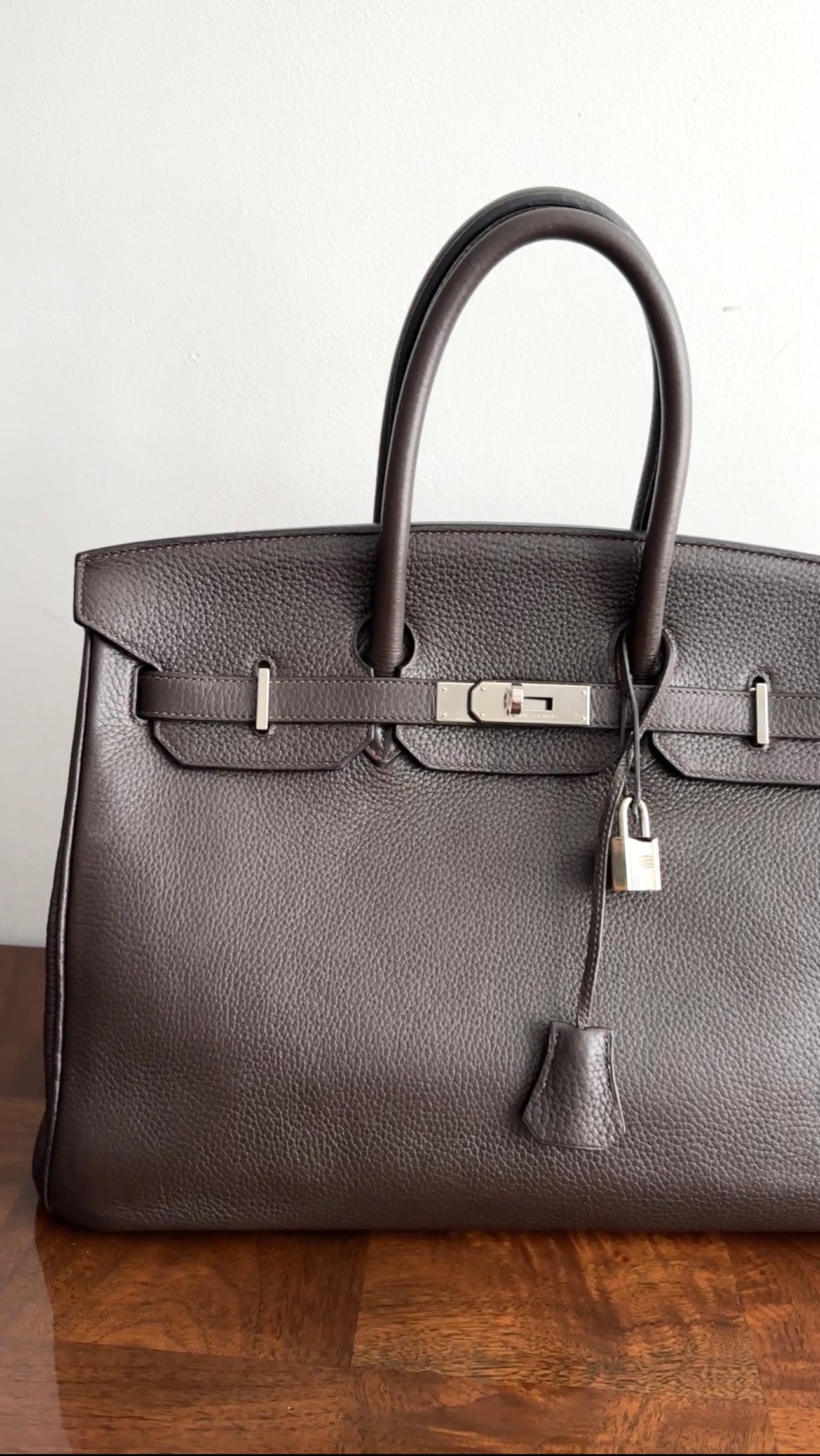 Hermes Birkin 35 Ebene Clemence PHW Bag