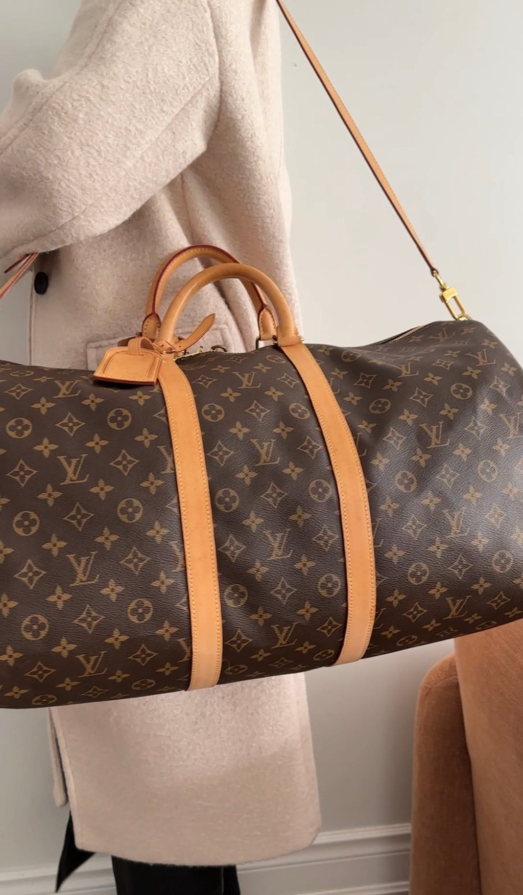 Louis Vuitton Monogram Canvas Keepall 55 Bandouliere Travel Duffle Bag