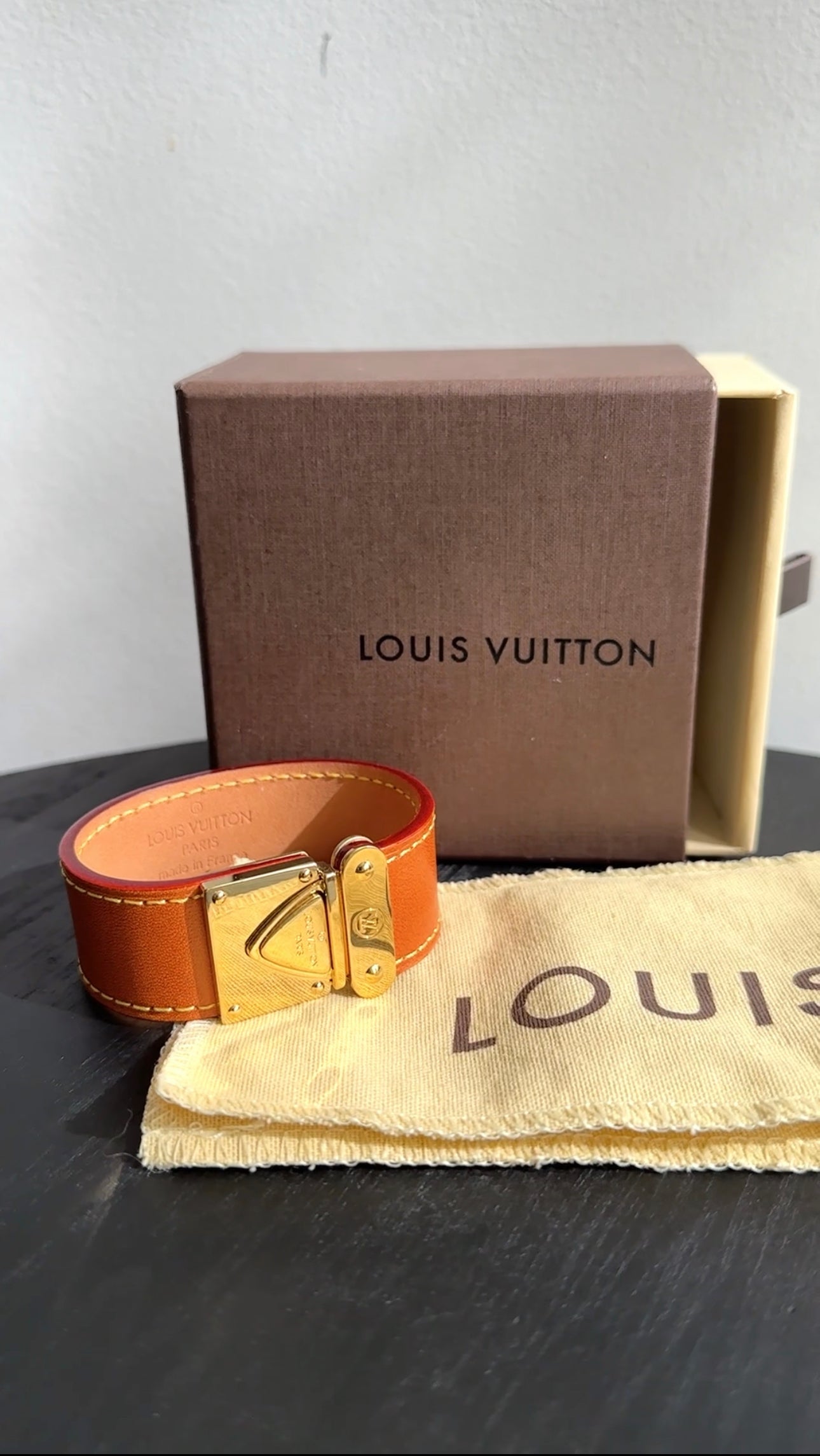 Louis Vuitton Koala Leather Nomade Cuff Bracelet