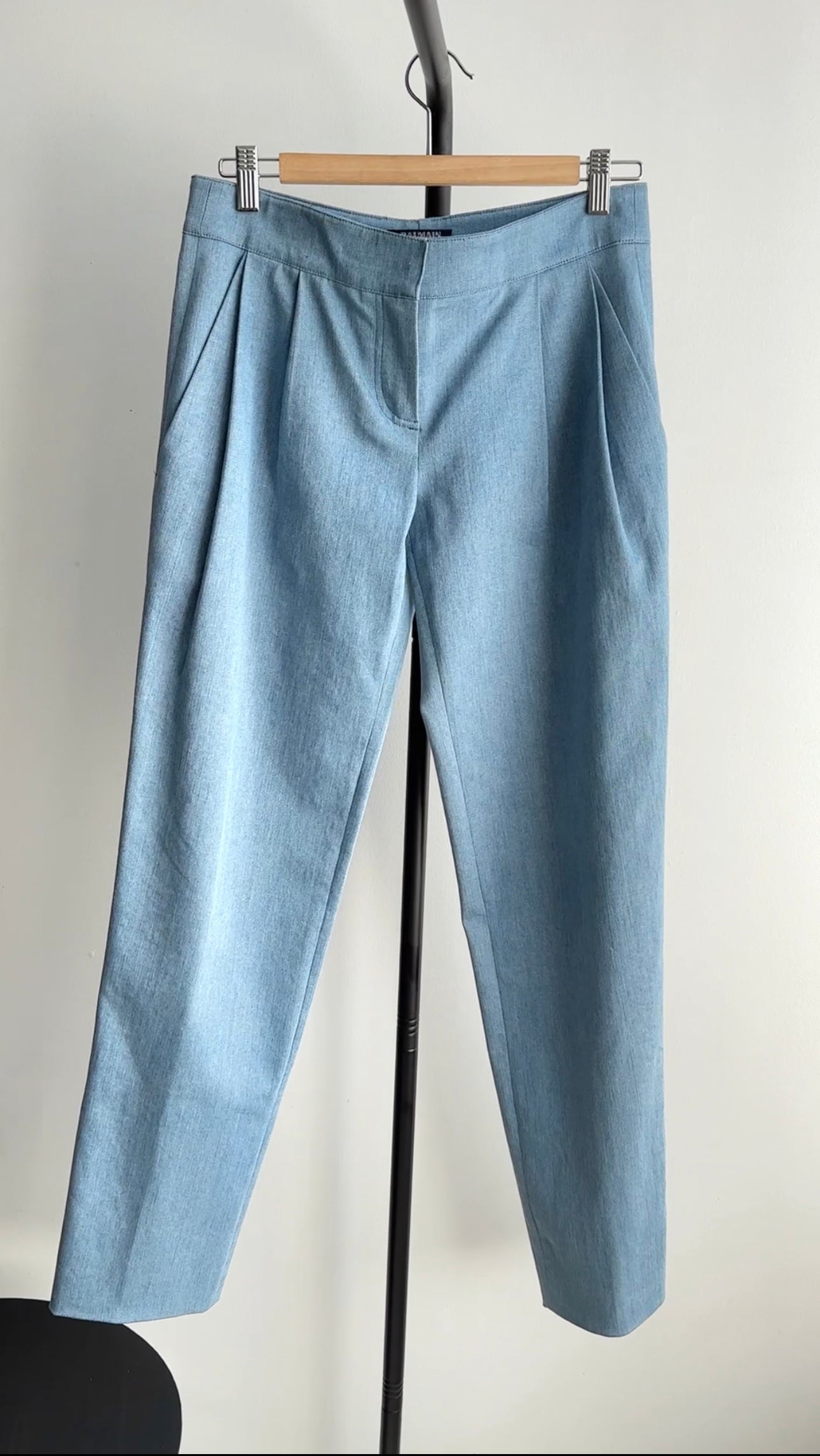 Balmain Blue Slim Light Denim Trousers - FR36