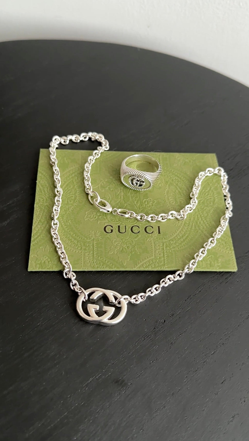 Gucci Sterling Silver GG Signet Ring - USA 9-1/4