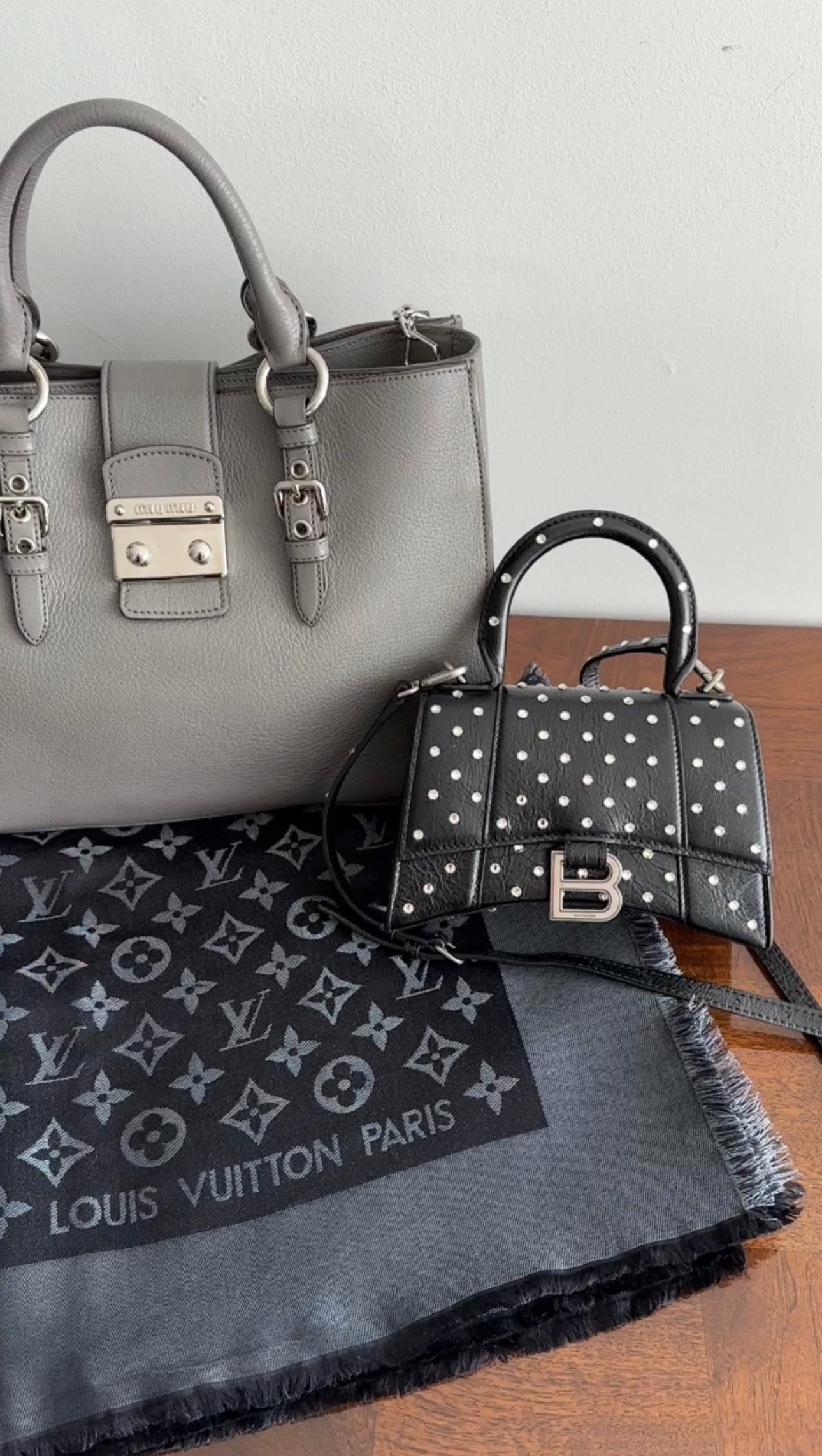 Balenciaga Black Hourglass XS with Rhinestones