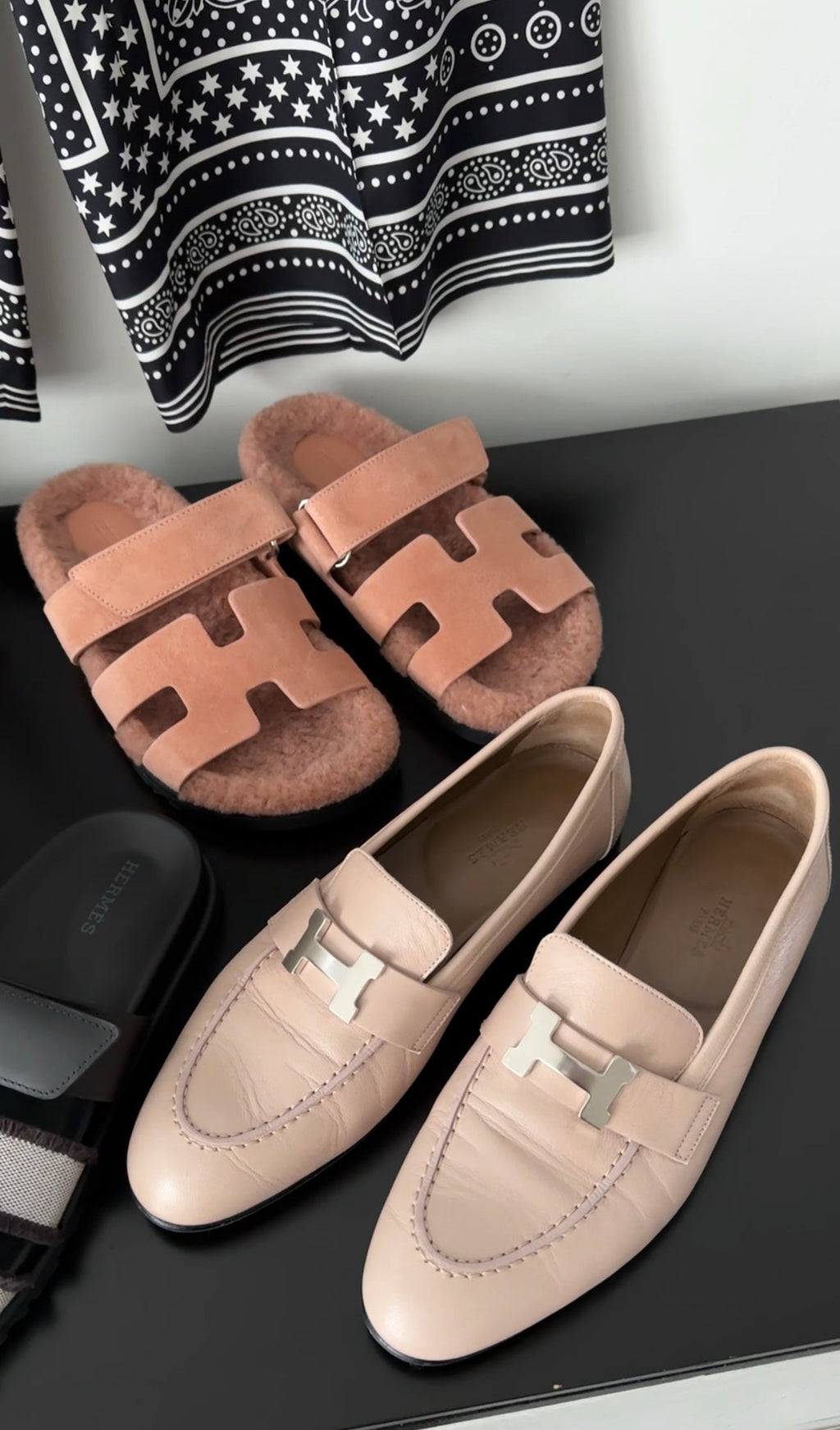 Hermes Beige Leather H Paris Loafer - 36.5
