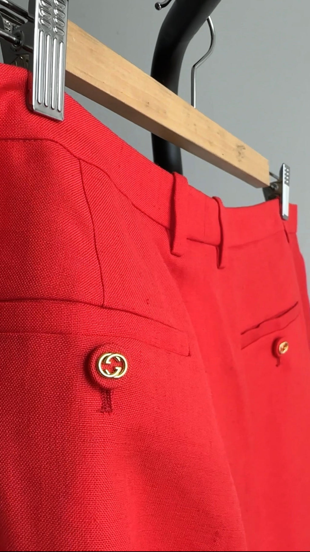 Gucci Red Wide Leg Linen Blend Pants - IT46 / USA 10 / L