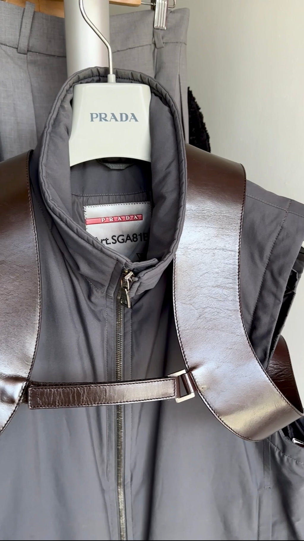 Prada Vintage Archive SS 1999 Brown Leather Chest Rig Backpack Bag