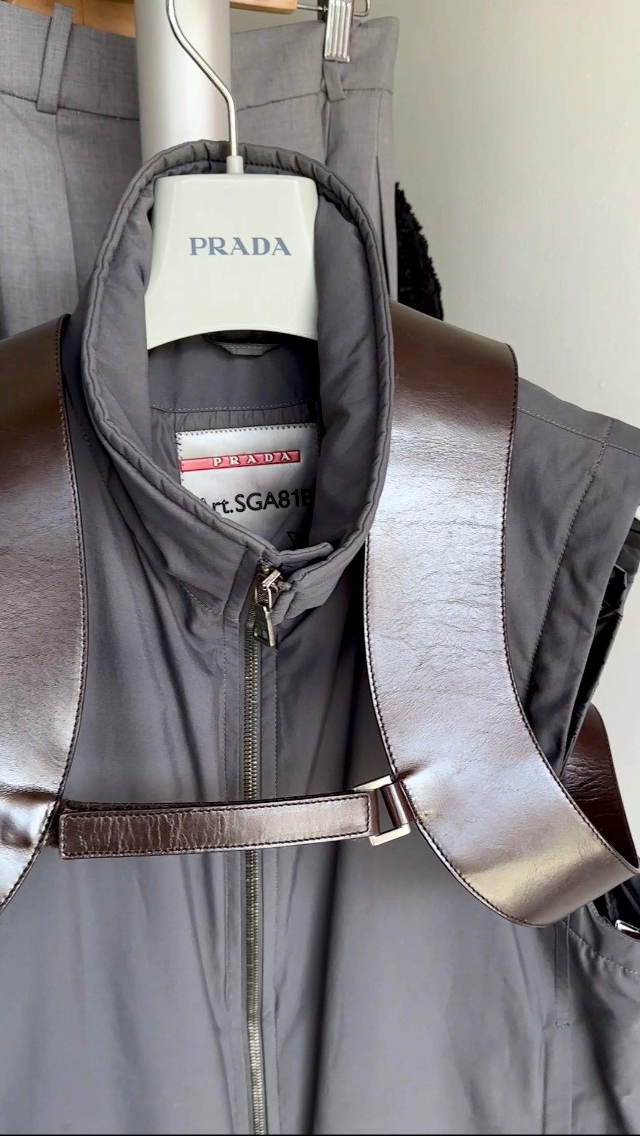 Prada Vintage Archive SS 1999 Brown Leather Chest Rig Backpack Bag