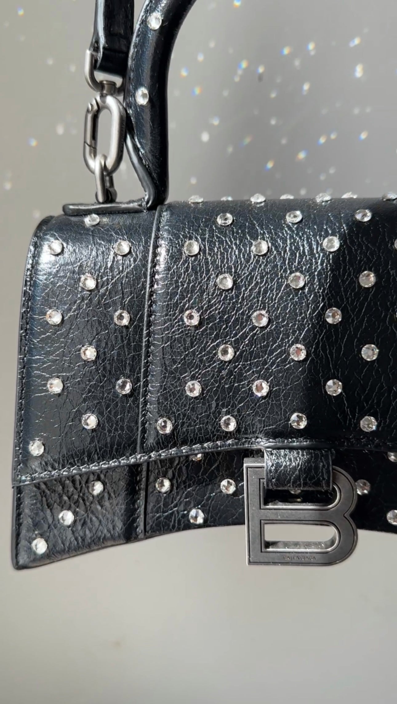 Balenciaga Black Hourglass XS with Rhinestones