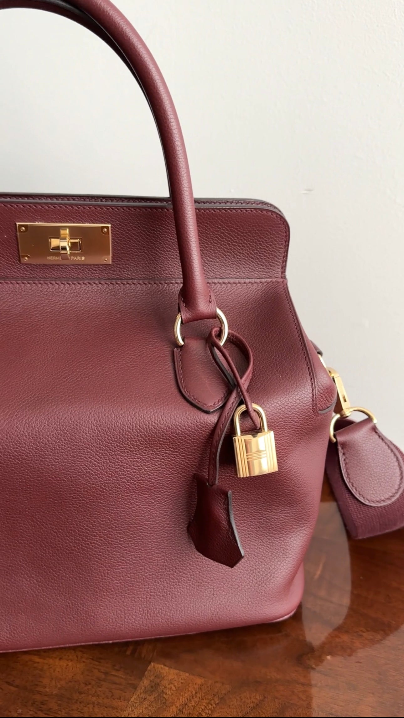 Hermes Sac Toolbox 26 Bordeaux Veau Evercolor