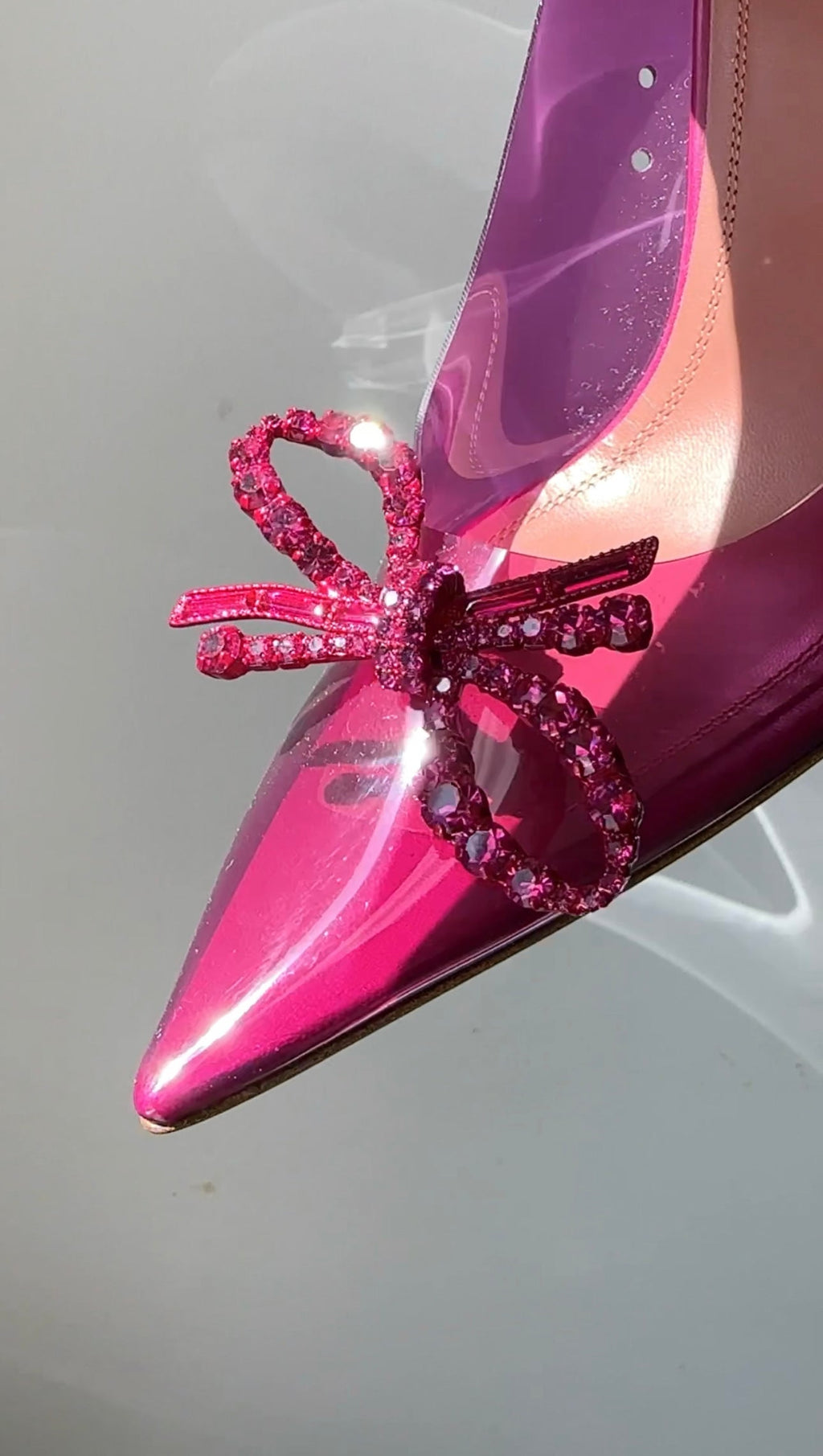 Amina Muaddi Magenta Purple Crystal Glass Pump - fits EU37