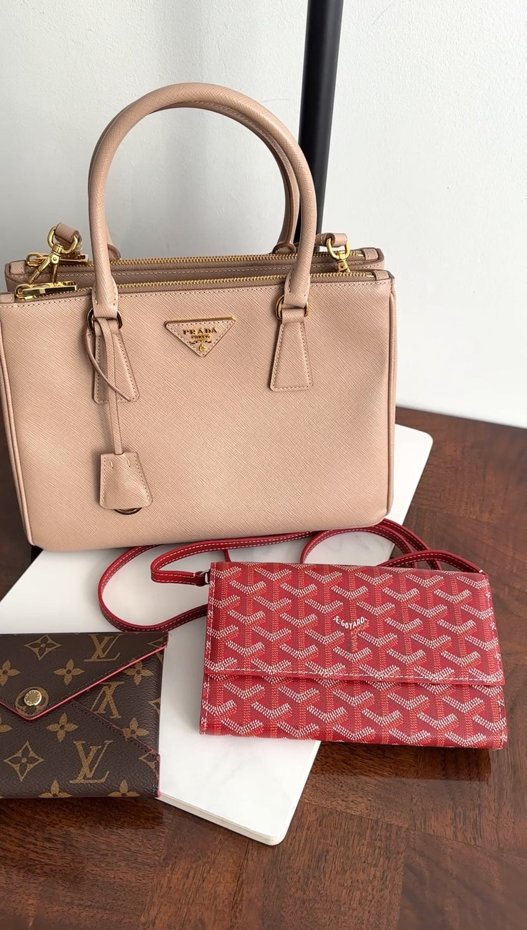 Goyard Red Goyardine Varenne Wallet on Strap