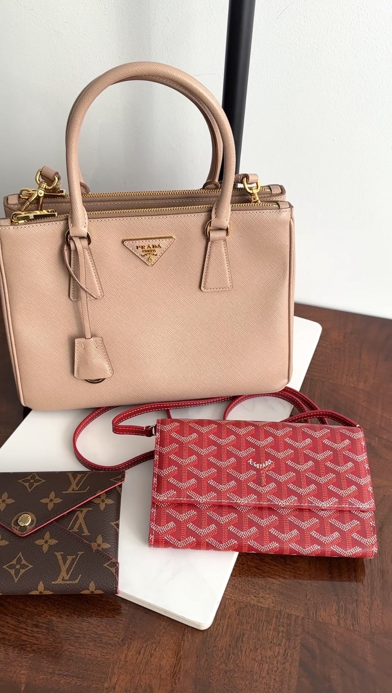 Goyard Red Goyardine Varenne Wallet on Strap